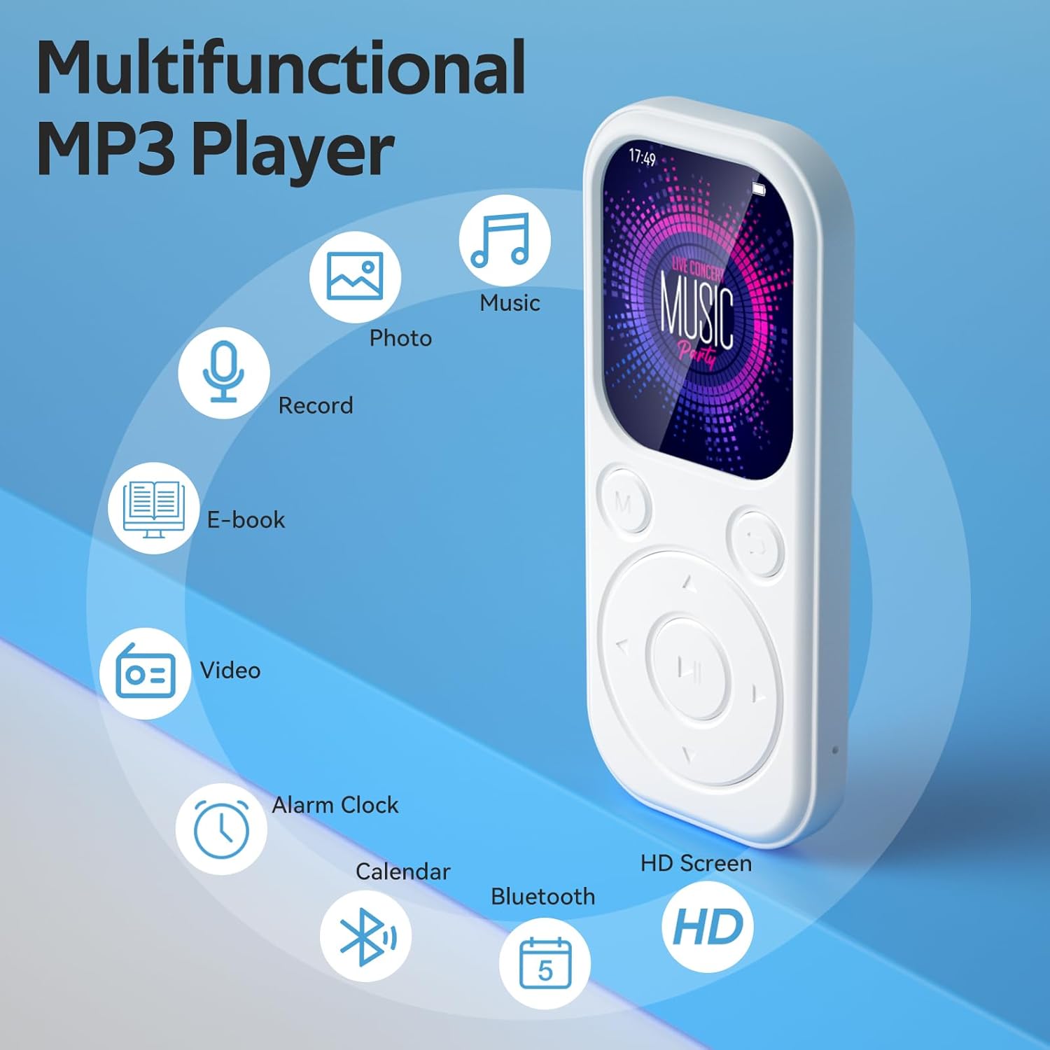 Thumbnail 6 de Olycism 64GB MP3 Player with Bluetooth – 2.01" Display, HiFi Sound, FM Radio, and More