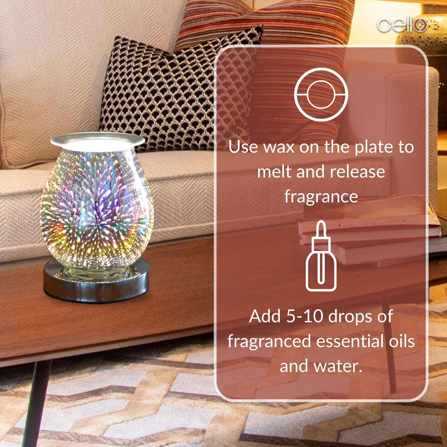 Thumbnail 2 de Cello Pop 3D Touch Electric Melt Burner (Electric Diffuser) for Wax Melts & Essential Oils