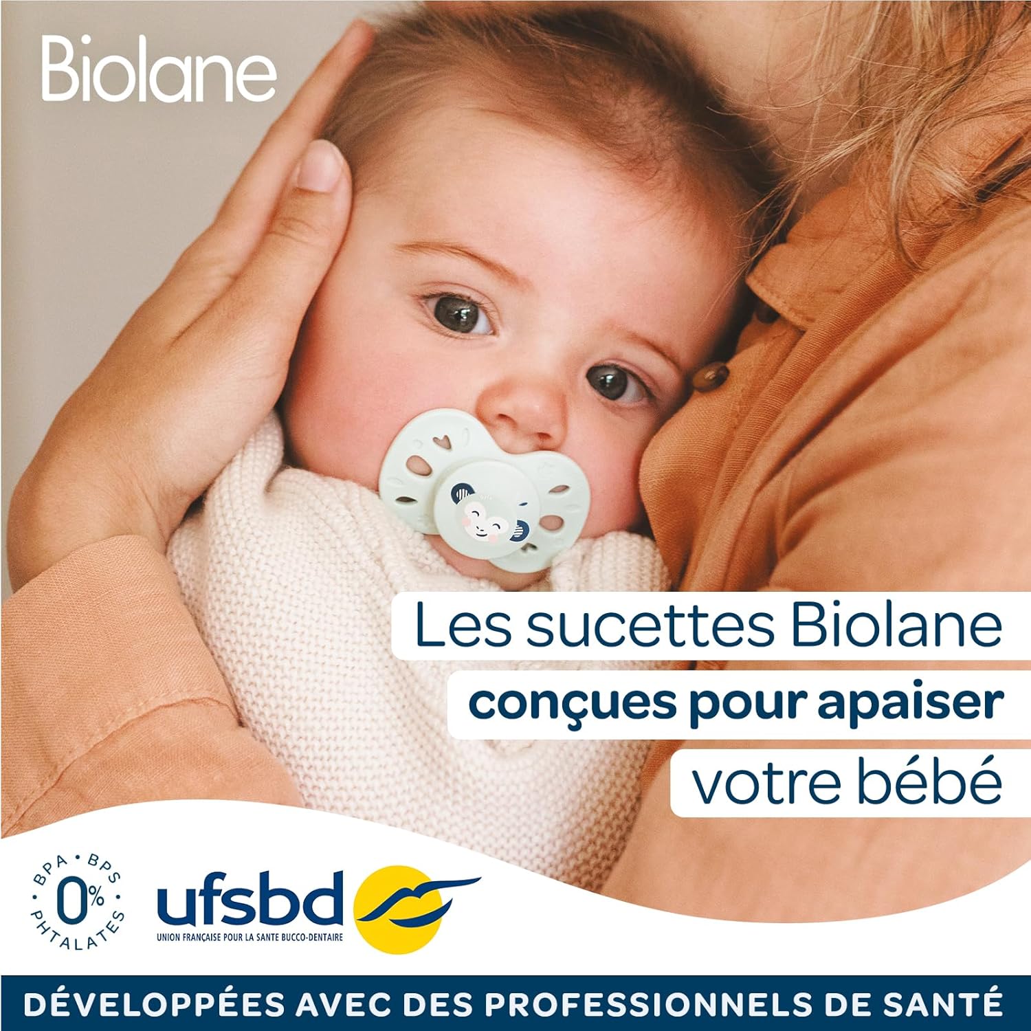 Thumbnail 6 de BIOLANE tétines anatomiques réversibles extra-fines animaux (6 à 18 mois) vert et beige