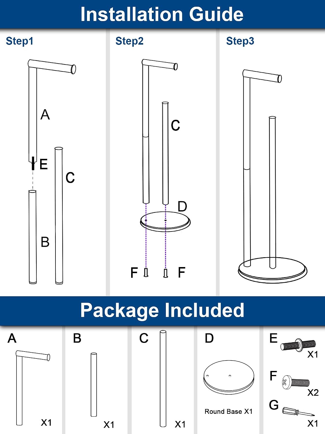 Detalle 2 de HEETA free-standing toilet roll holder 68 x 20 x 15 cm