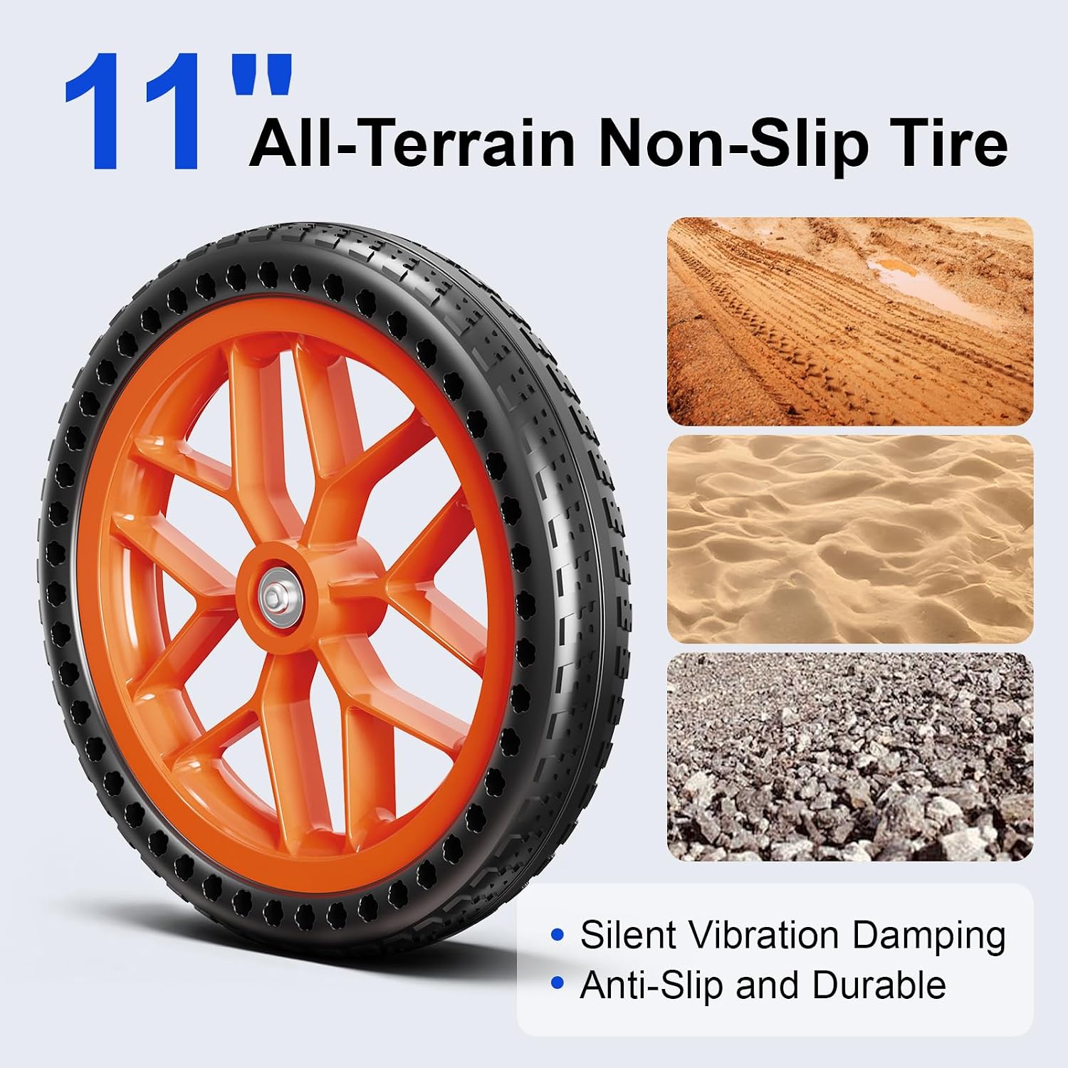 Detalle 2 de SUCCU All-Terrain Knee Scooter, 11-Inch PU Wheels, 300 lb Capacity