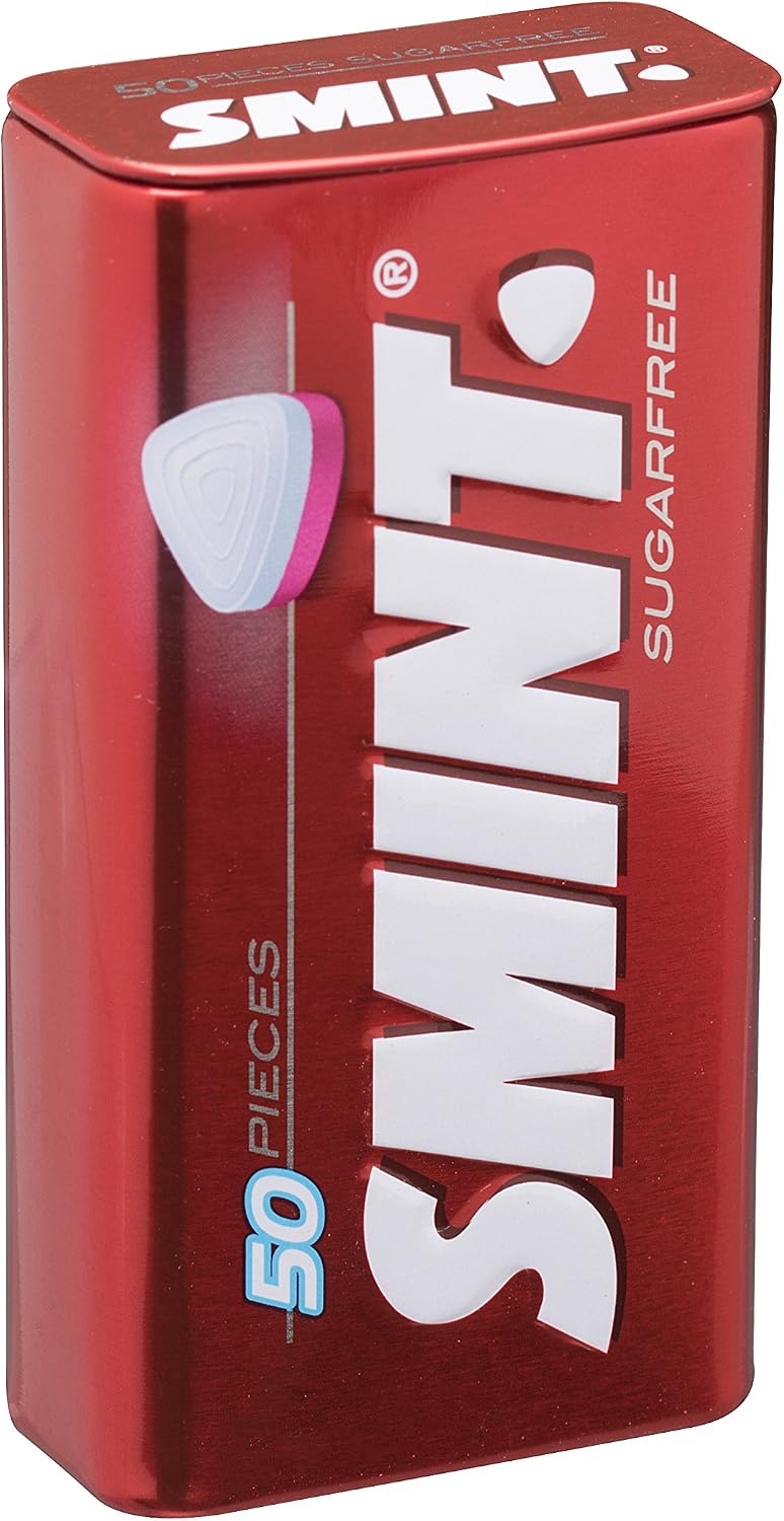 Detalle 2 de Smint Tin Fresa – Caramelos Sin Azúcar, 12x35g 🍓