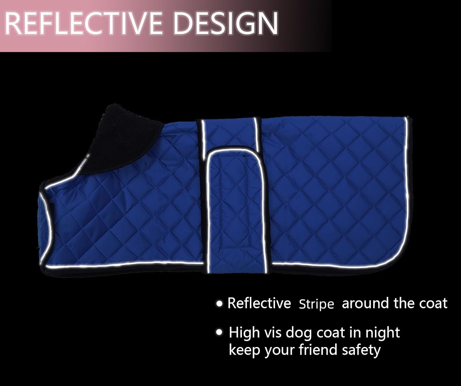 Thumbnail 3 de Morezi Dachshund Winter Coat with Padded Fleece Lining, Navy, Medium