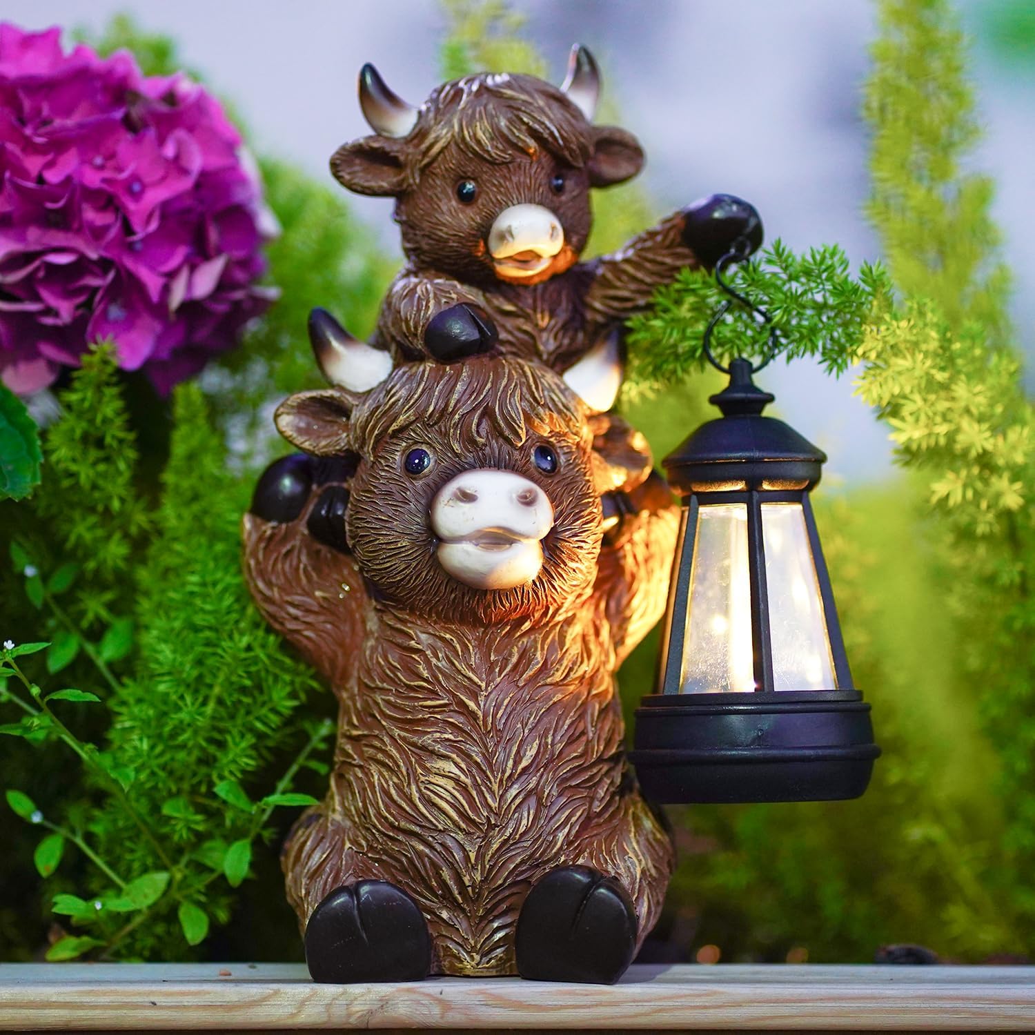 Thumbnail 6 de Yeomoo Elefanten Deko Gartenfiguren mit Solar Lichterkette – Mutter mit 2 Babys