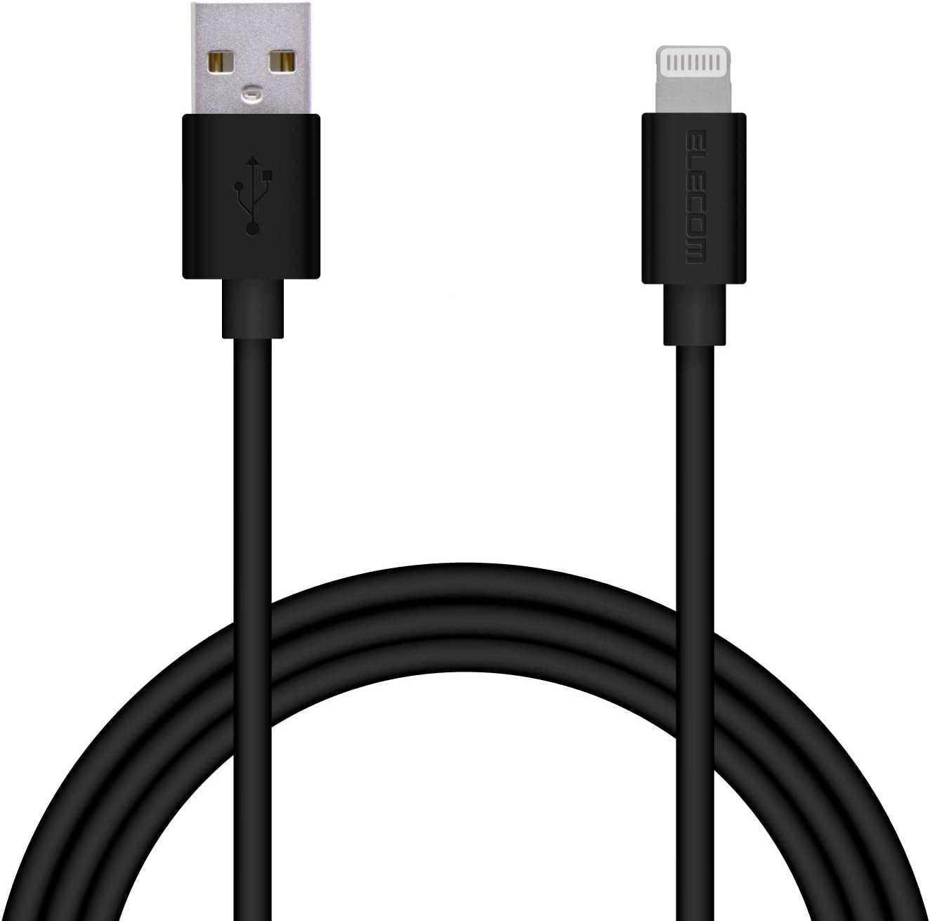 Detalle de エレコム MPA-FUAL10BK Lightningケーブル 1m ブラック Apple認証品