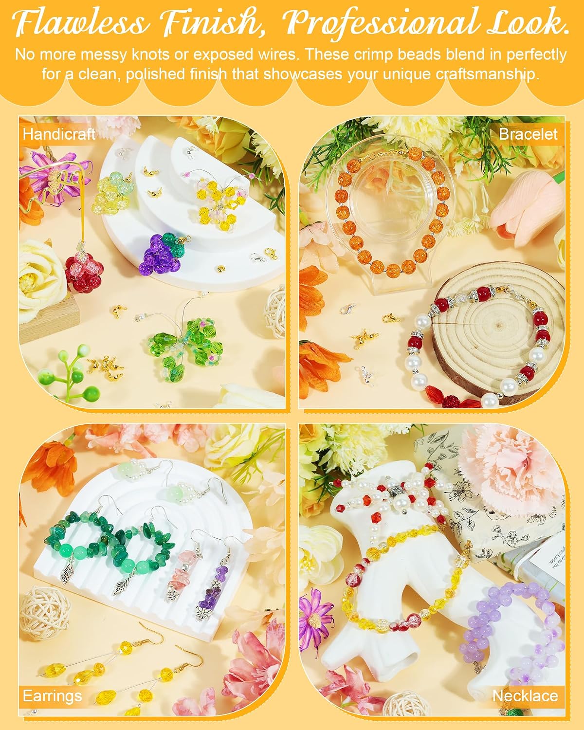 Detalle 2 de FIVEIZERO Crimp Beads Kit Jewelry Making Set with Pliers and Organizer