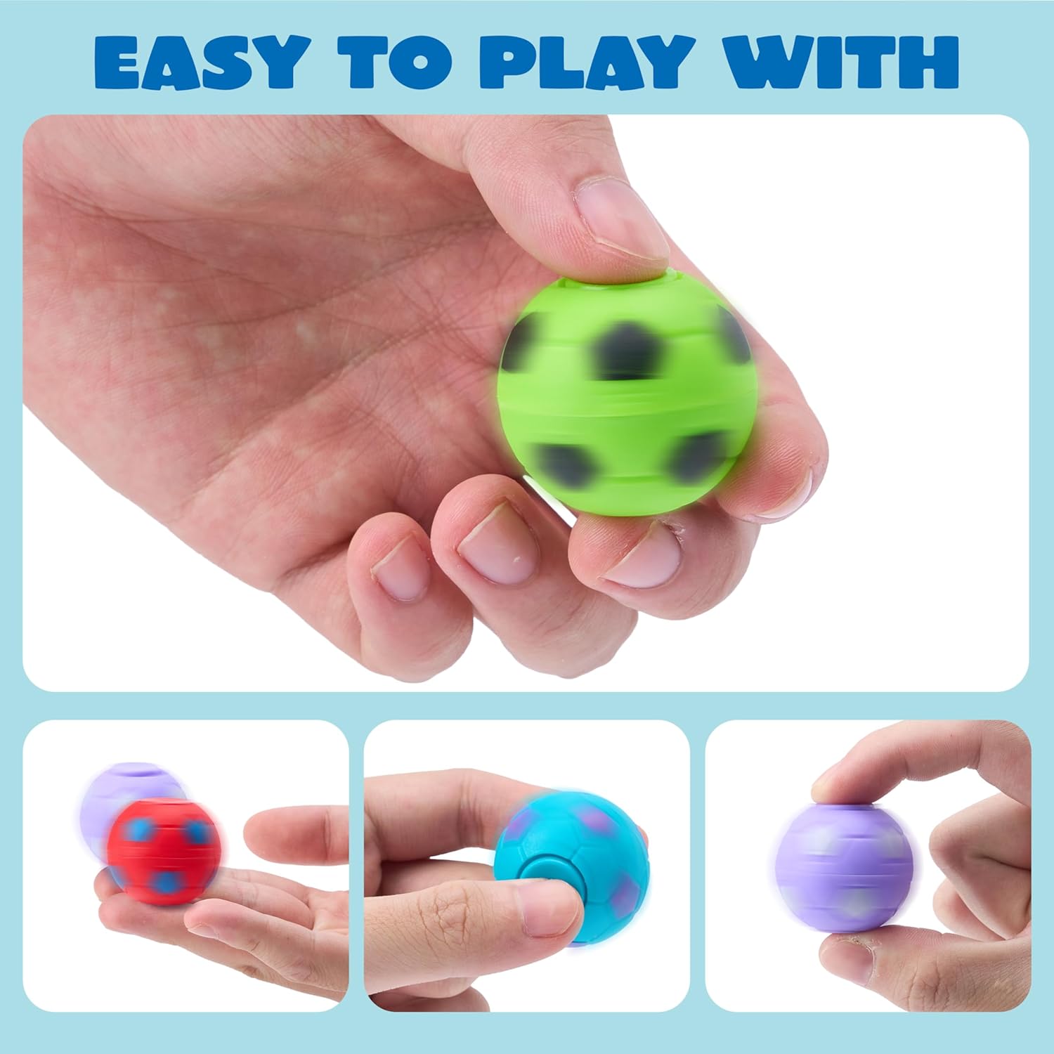 Thumbnail 1 de JOYIN 36-Pack Soccer Fidget Spinners for Kids (Soccer Ball Stress Toys)