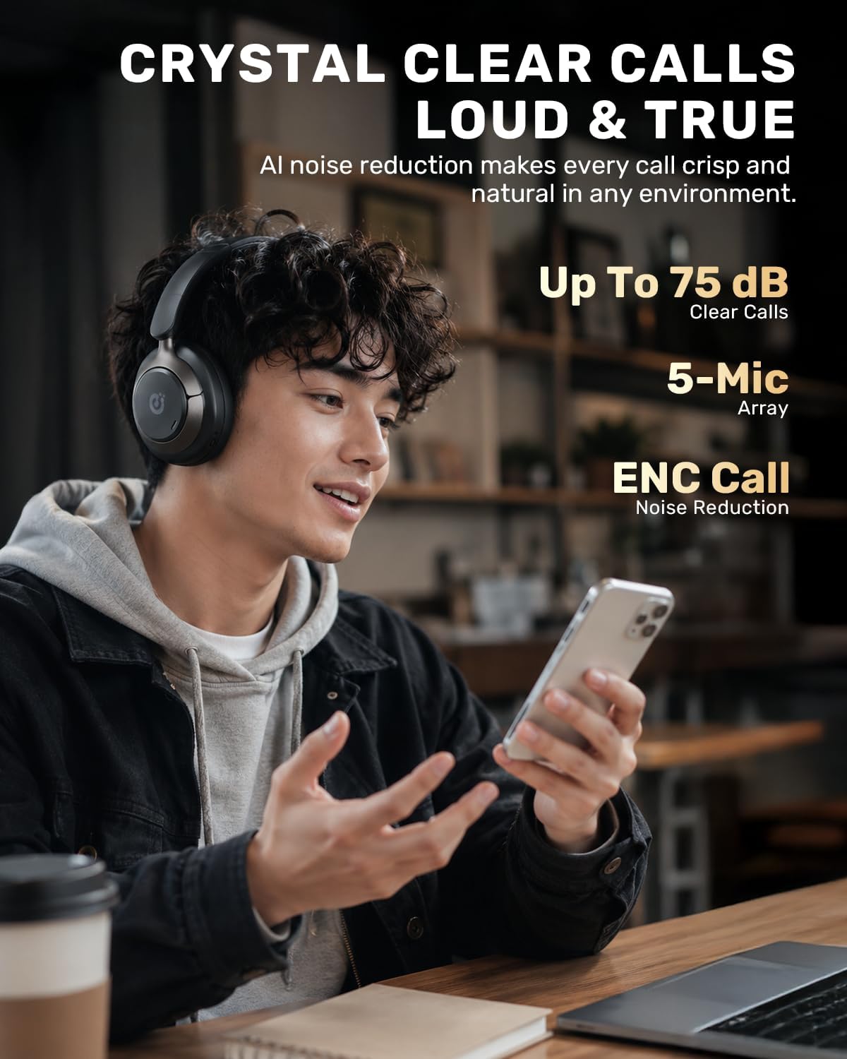 Detalle de Boean Over-Ear Headphones with Bluetooth 6.0