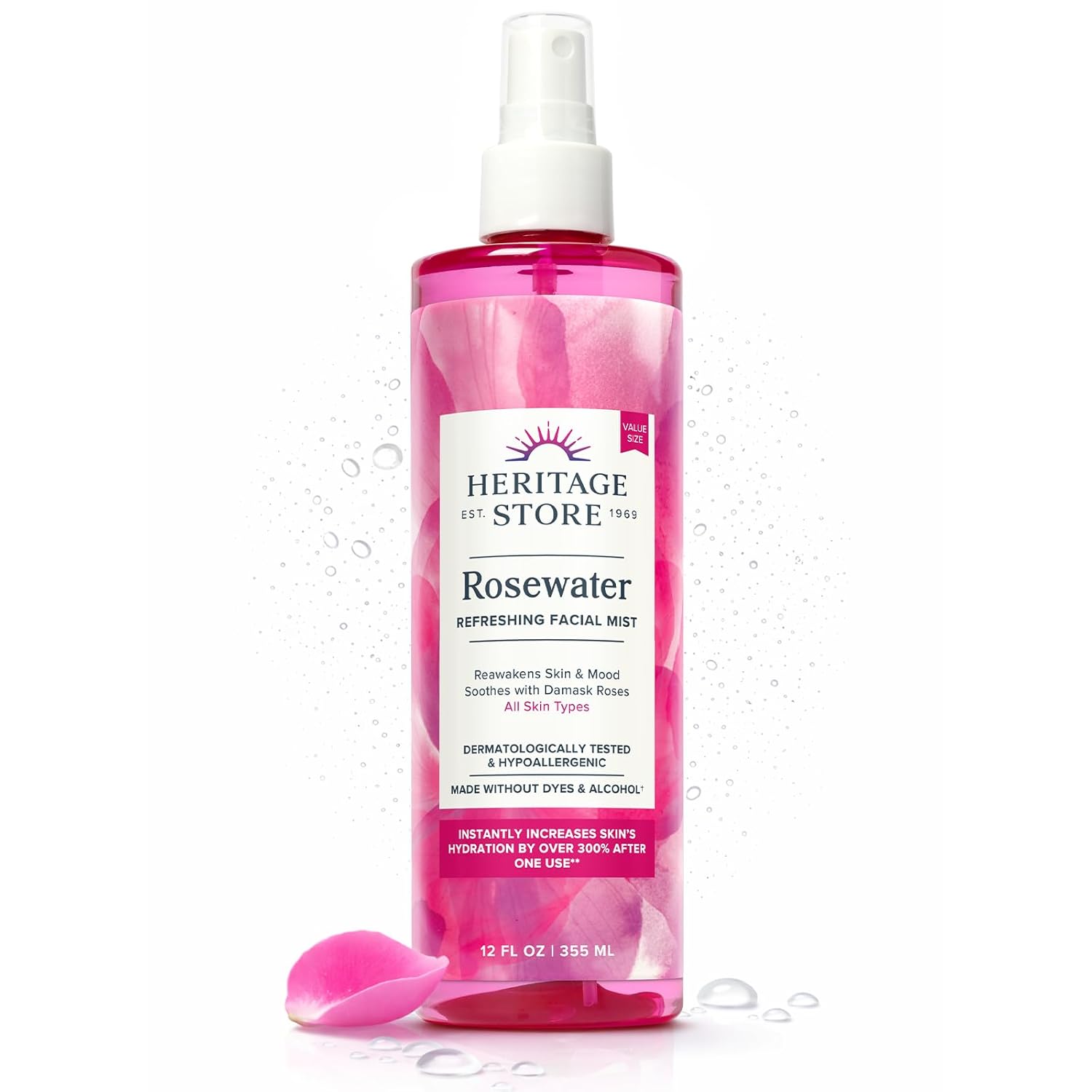 Detalle de HERITAGE STORE Rosewater Hydrating Face Mist 12 oz 💧
