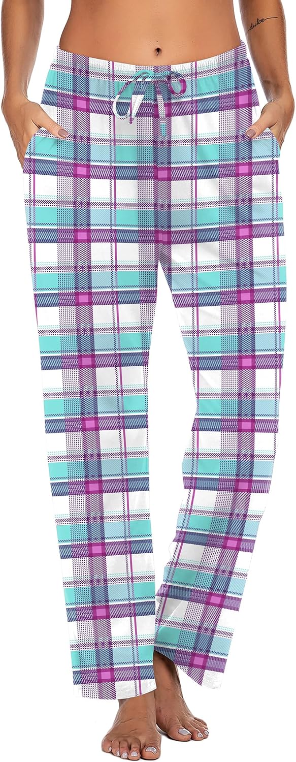 Detalle 2 de Ekouaer Women's Plaid Pajama Pants