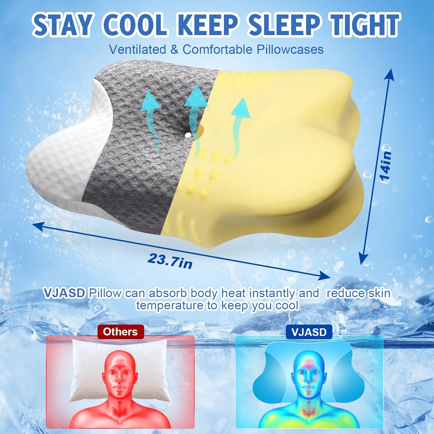 Thumbnail 3 de VJASD Memory Foam Cervical Neck Pillow