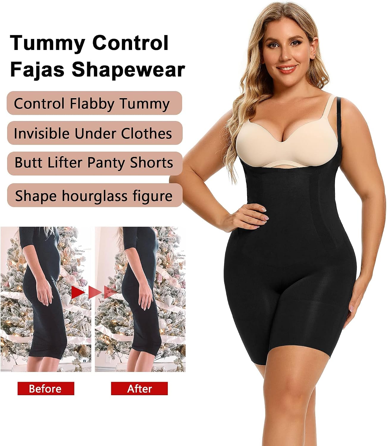 Detalle de SHAPERX Tummy Control Bodysuit Shorts