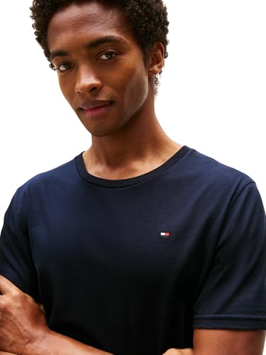 Detalle 2 de Tommy Hilfiger pack de 2 camisetas de manga corta para hombre Slim Fit en azul Des Sky (talla L)