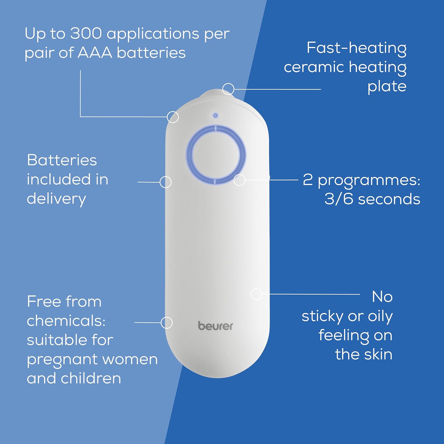 Detalle de Beurer BR60 Insect Bite Healer heat-based insect bite pen for itch relief and faster healing