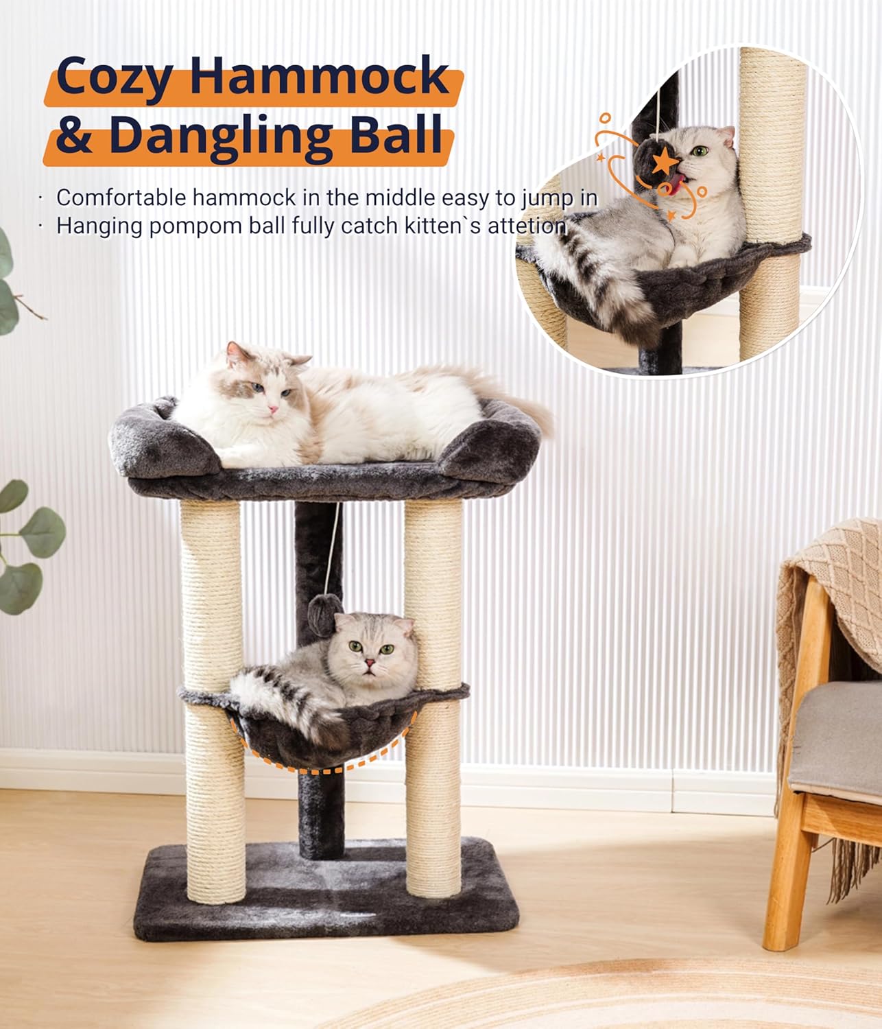 Thumbnail 5 de Happi N Pets 71CM Cat Tree Tower
