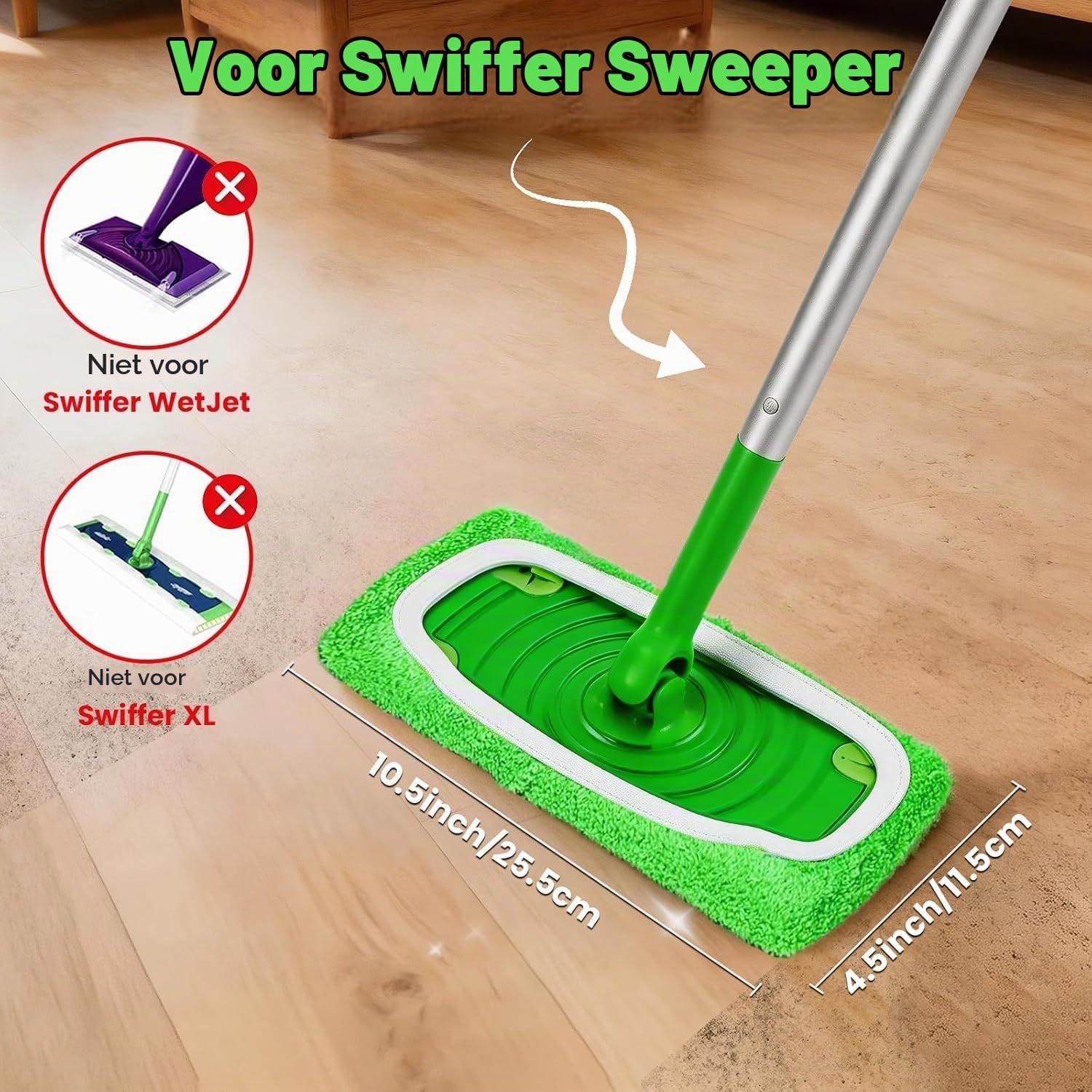 Detalle de ZWQO herbruikbare microvezelpads voor Swiffer, 12 stuks, wasbaar