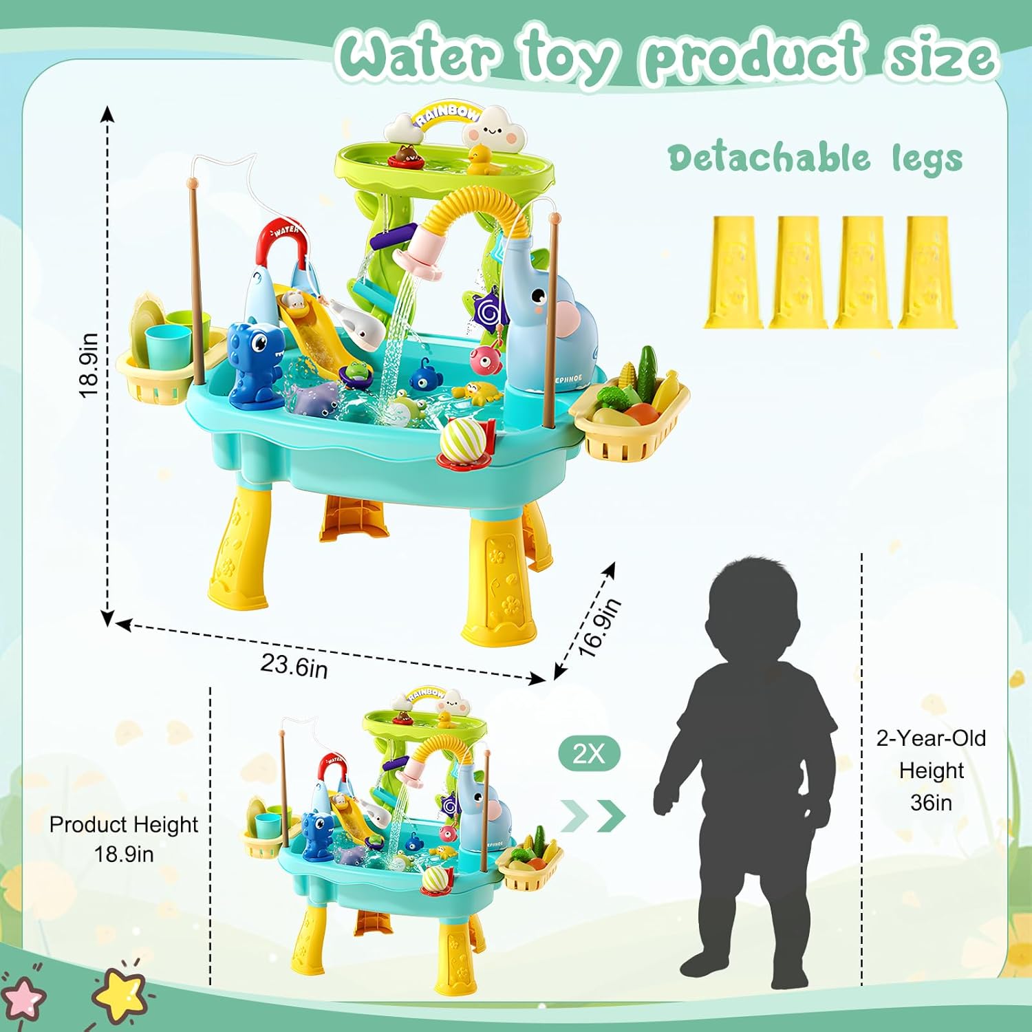 Thumbnail 2 de NOPROB 2027 Upgraded Toddlers Water Table with Electric Pump — 4-in-1 Play Station for 18 Months to 8 Years (Blue)