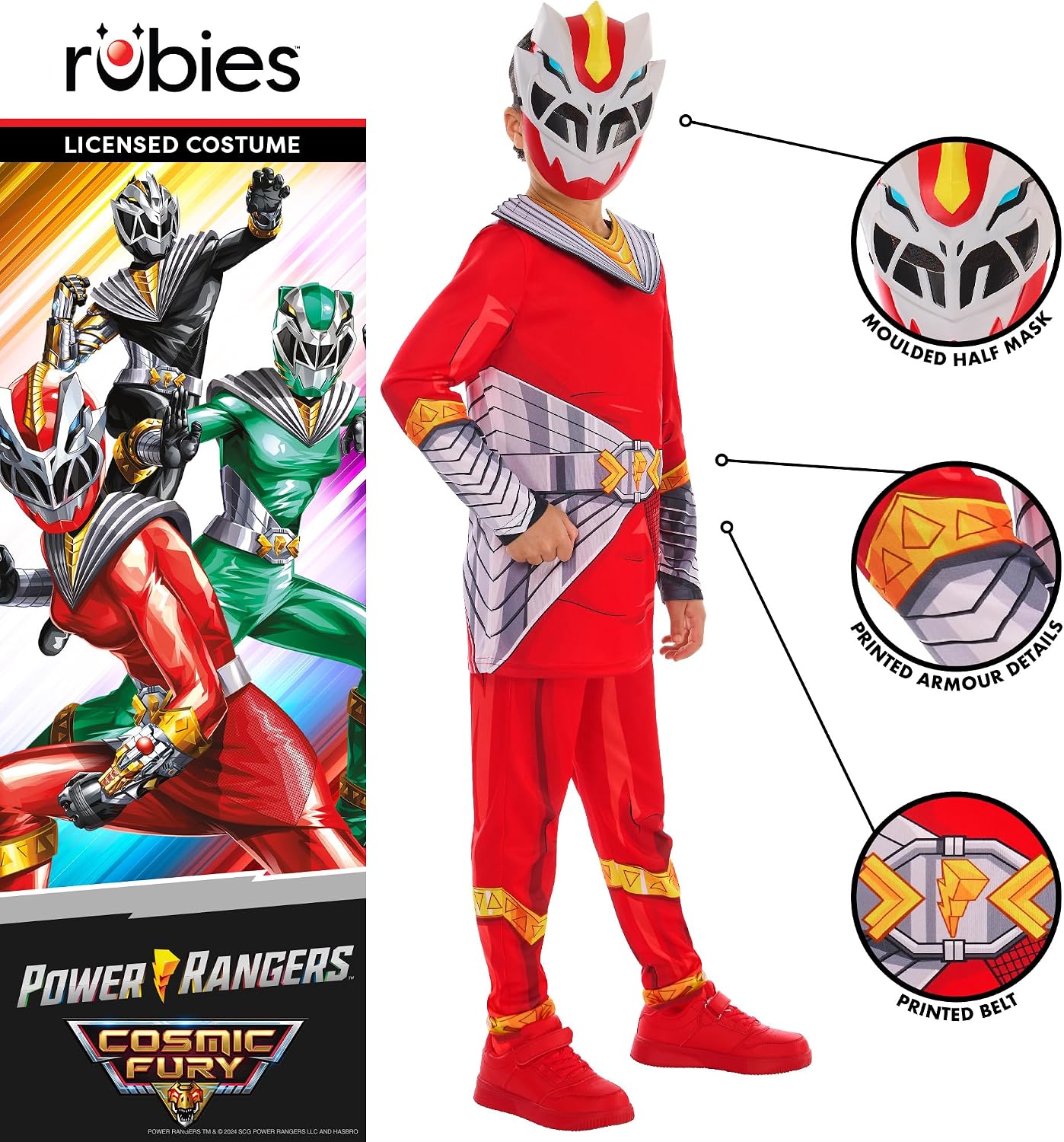 Thumbnail 2 de Rubie's Power Rangers Cosmic Fury Red Ranger Costume