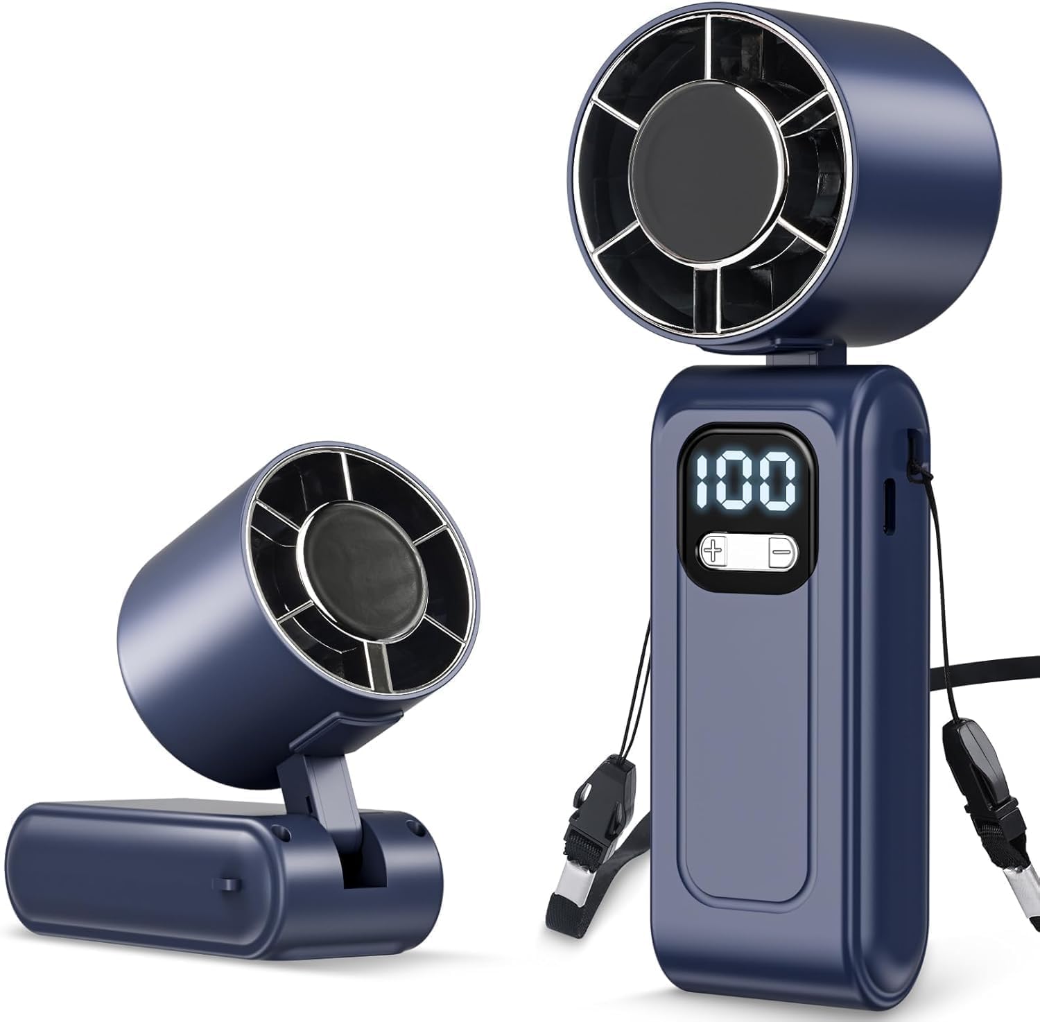 Detalle de Foumteex 2026 Neu: Tragbarer 3-in-1 Handventilator mit 16000 U/min, 5000 mAh Akku, USB-C Schnellladung und 16 Std. Laufzeit