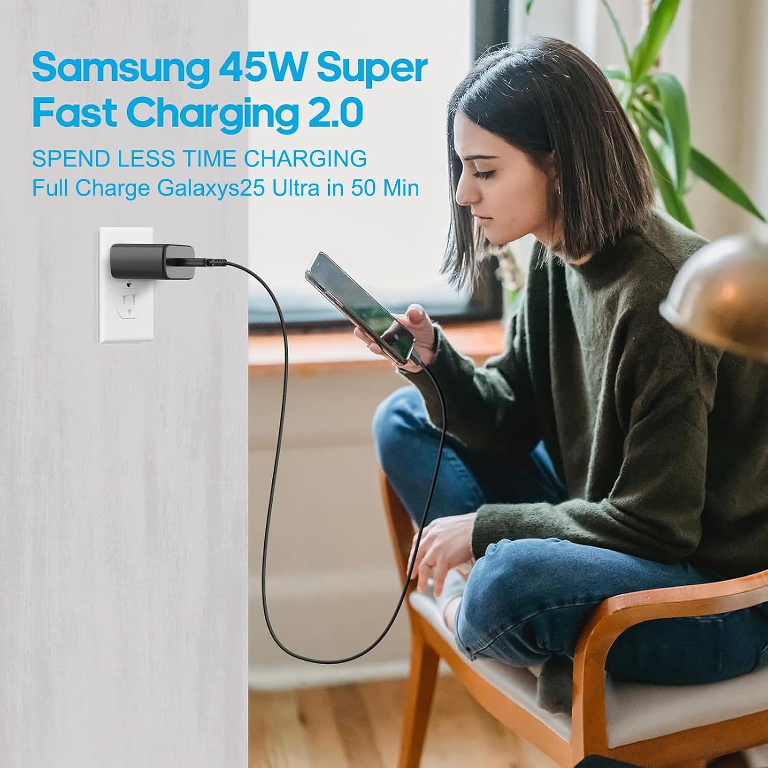 Detalle de LKBeau XHD-PD45W 45W USB-C Wall Charger with PPS Fast Charging