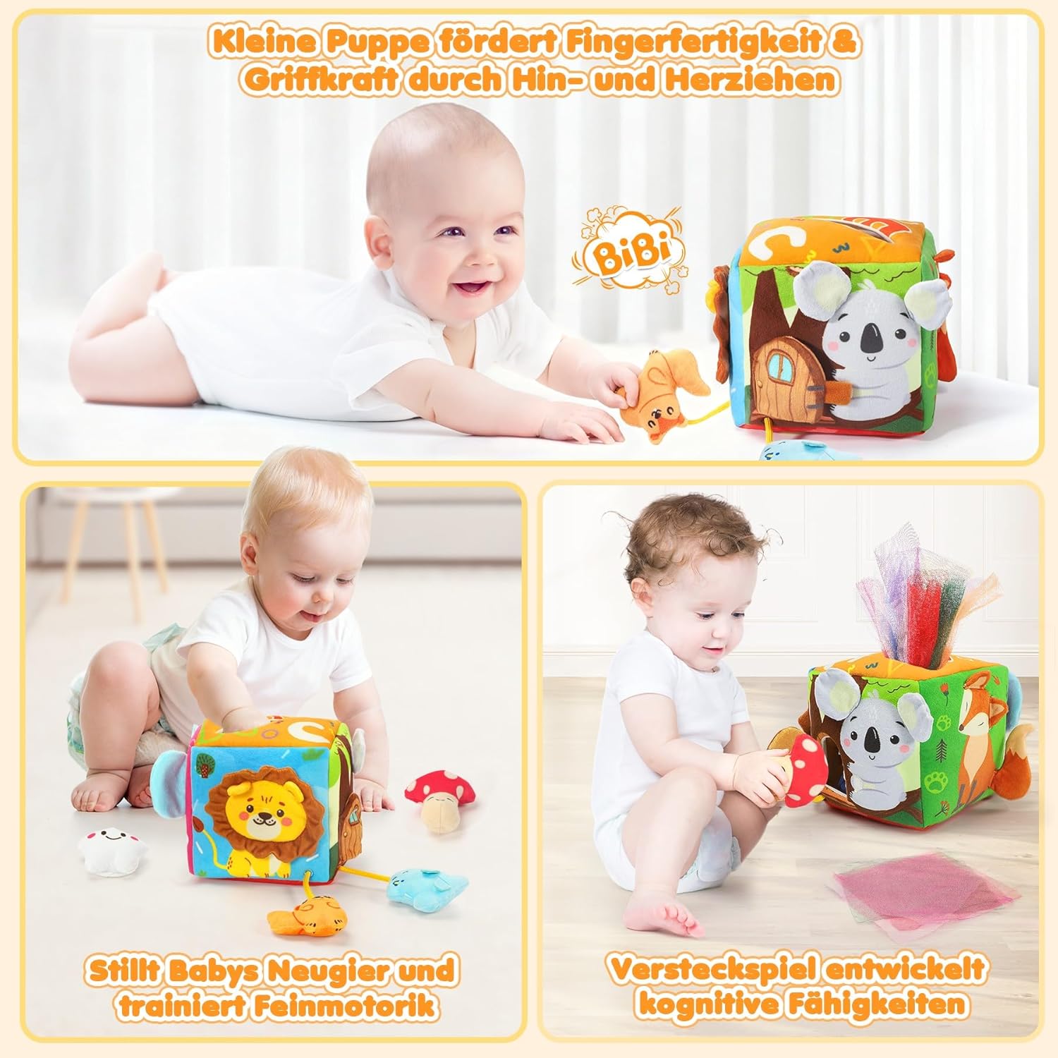 Detalle 1 de URMYWO Montessori Baby Spielzeug Tissue Box 6 12 Monate