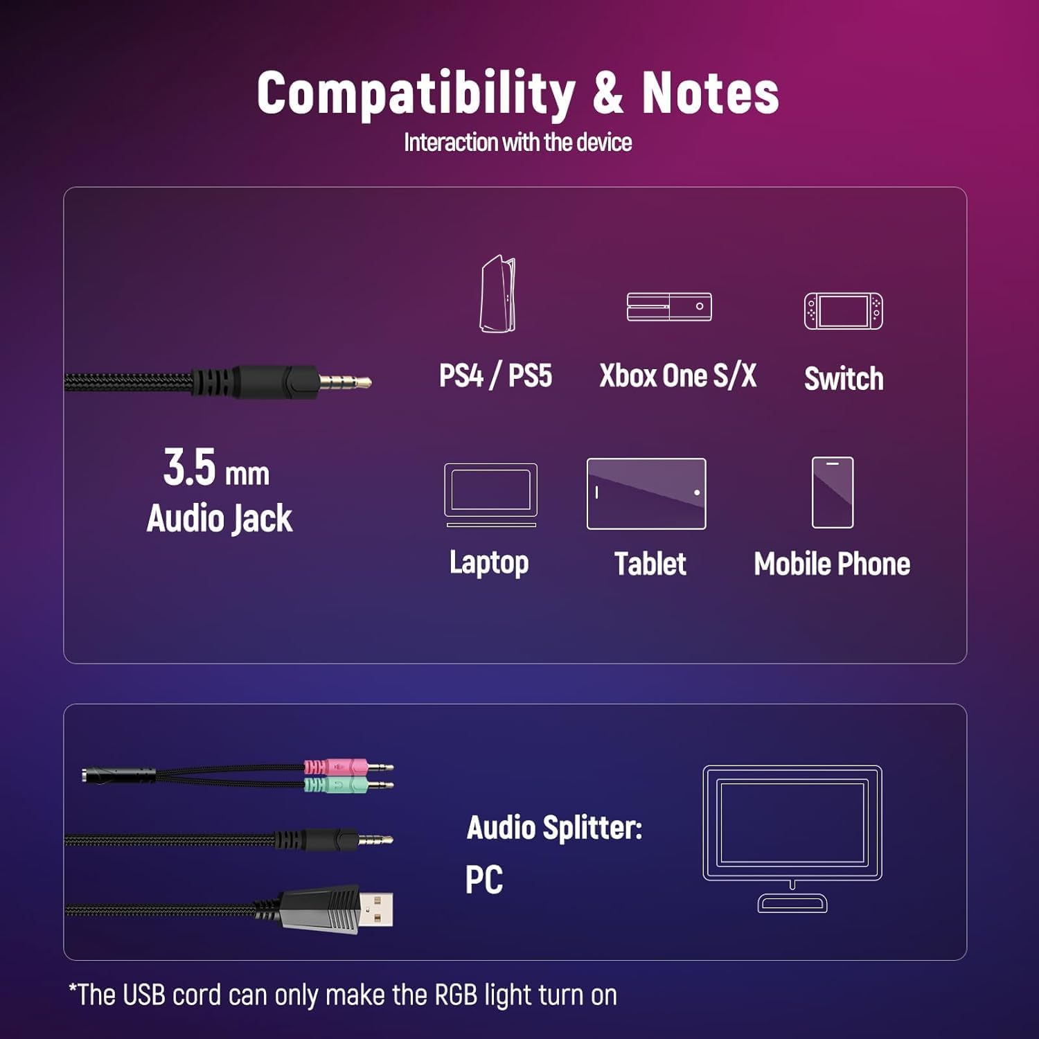 Thumbnail 5 de Gaming Headset Stereo Surround Sound with RGB
