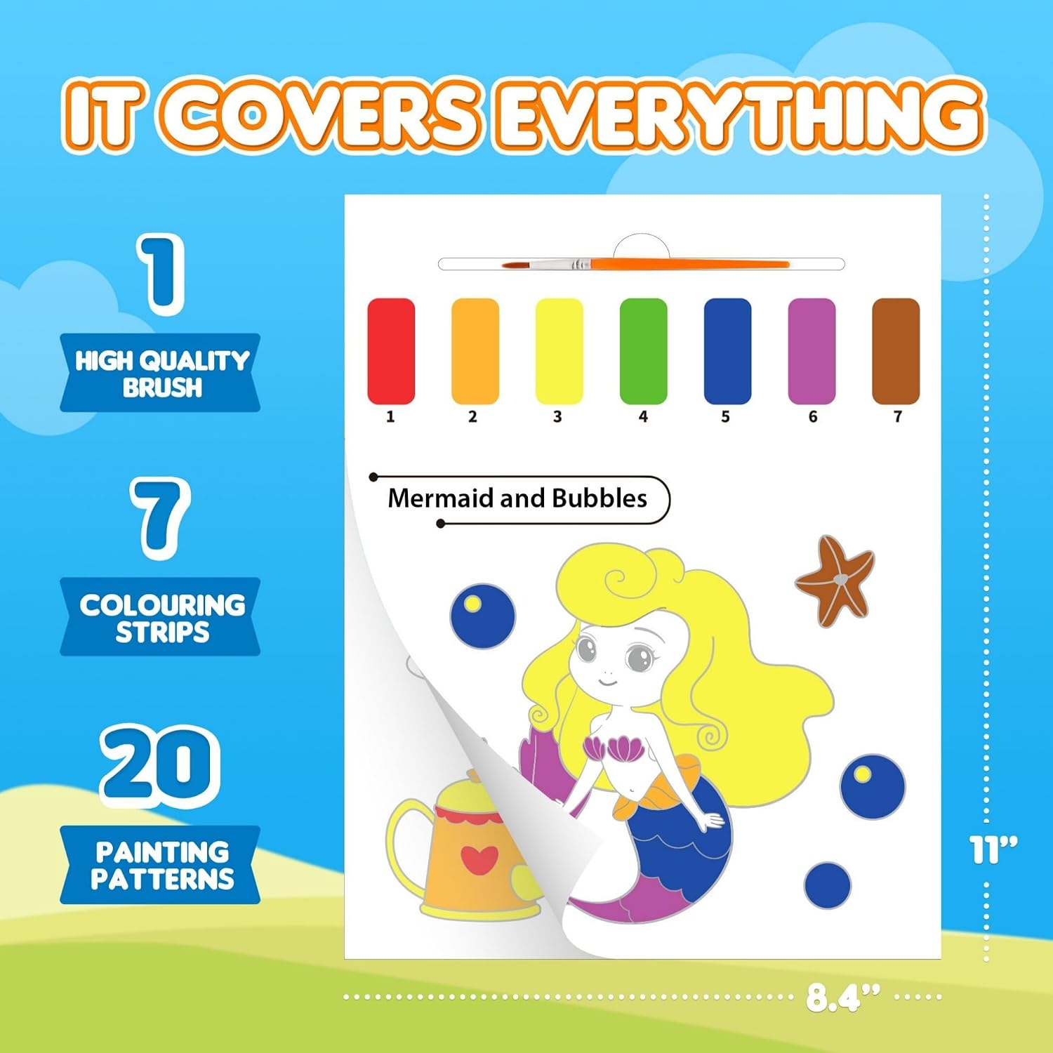 Detalle 2 de YPLUS Paint with Water Books for Toddlers (Ages 1–3, 2–4 Years) – 3 Themes, Brush Pen Included