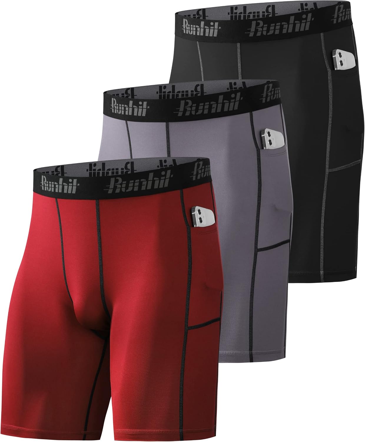 Detalle de Runhit Compression Shorts 3 Pack for Men