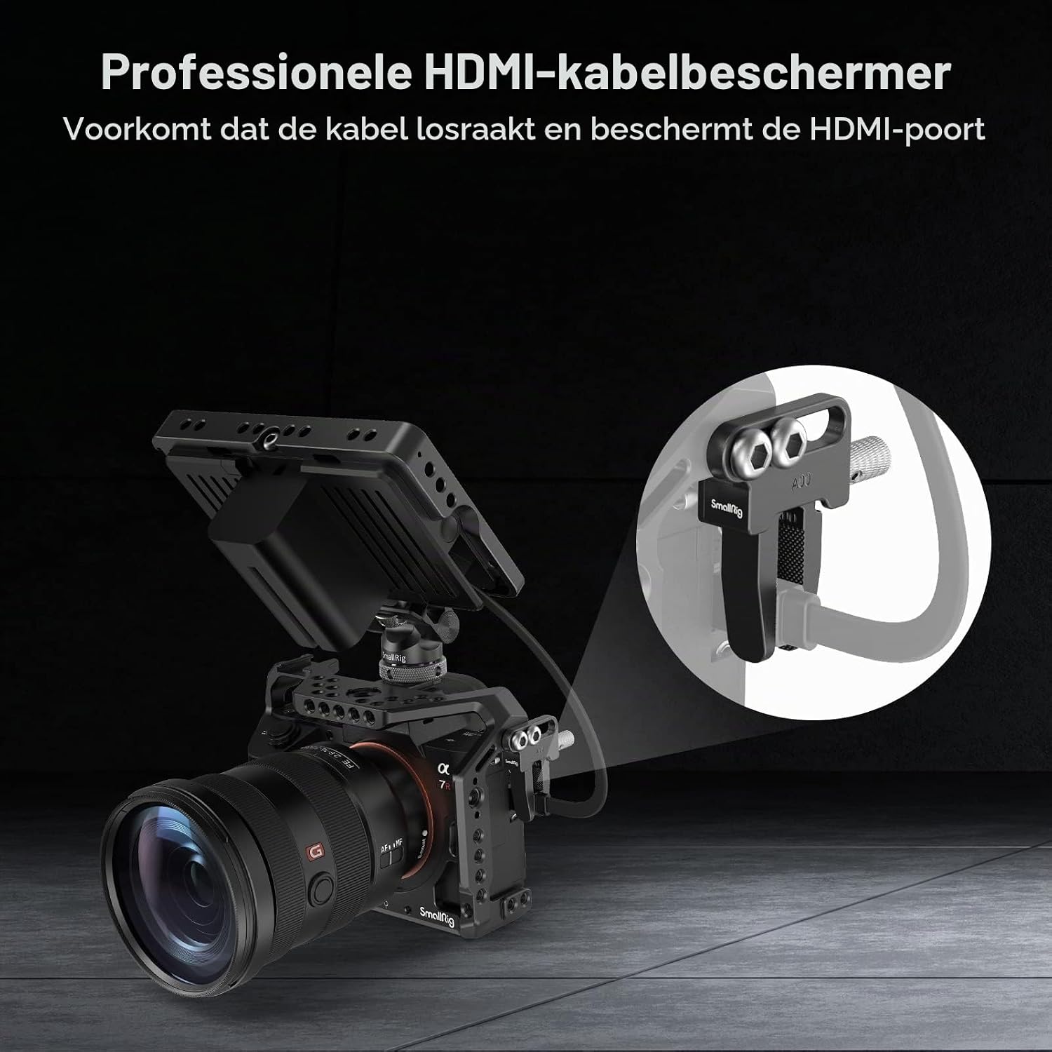 Detalle de SMALLRIG 3637 HDMI-kabelklem voor geselecteerde camerakooien