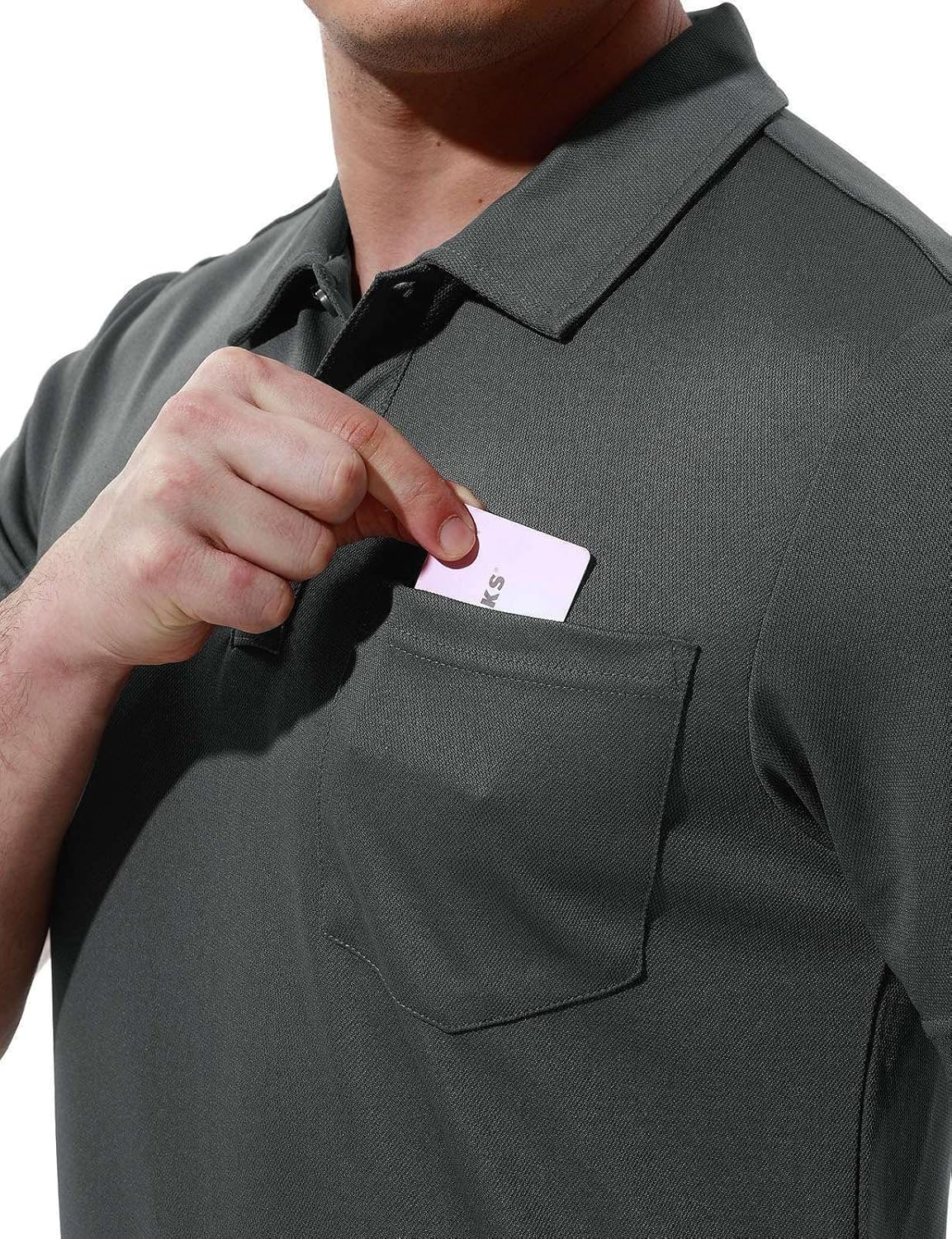 Thumbnail 2 de Rdruko Men’s Short-Sleeve Quick-Dry Polo Shirt with Pocket (Outdoor & Golf)