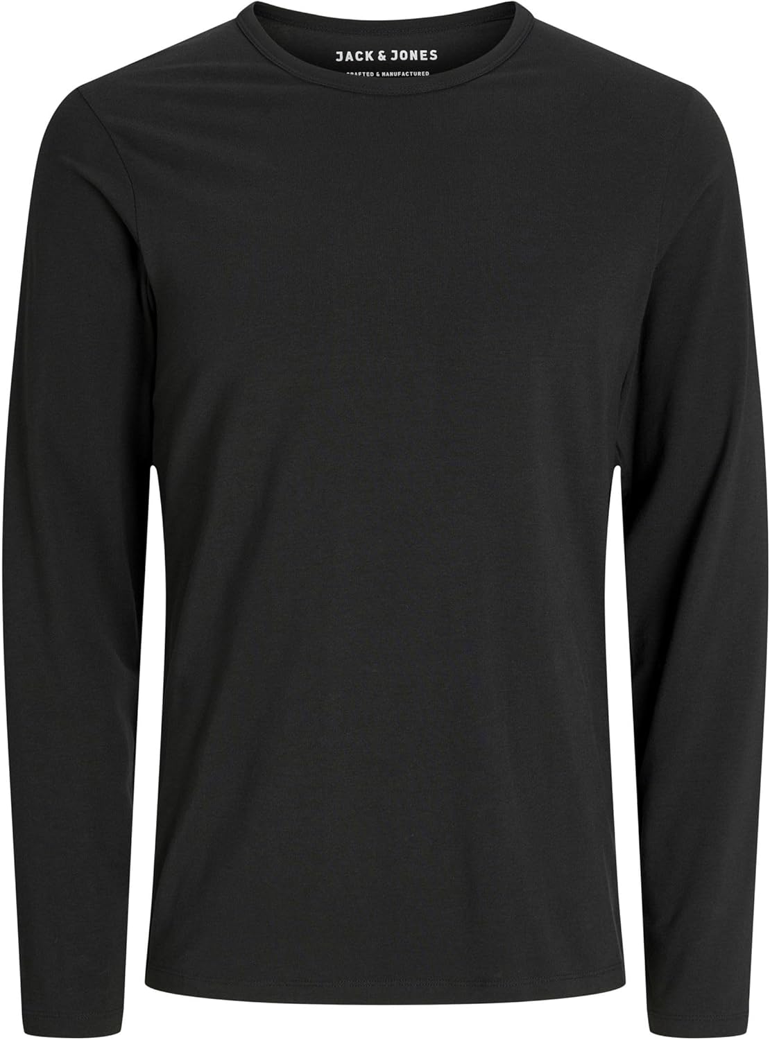 Detalle 2 de JACK & JONES Uomo Maglia A Manica Lunga Girocollo JJEBASIC, Nero, Taglia M