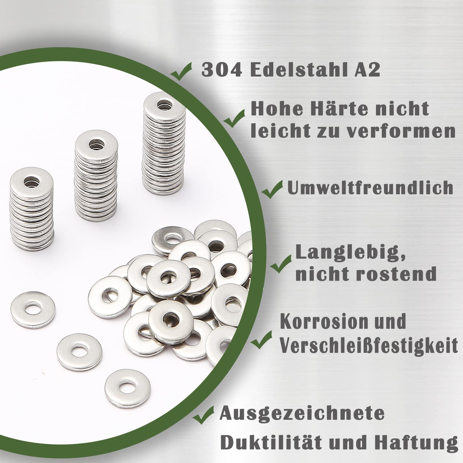 Thumbnail 6 de AMLOOPH Unterlegscheiben M6, Große Flach Unterlegscheiben M6 x 18 mm, Edelstahl V2A DIN 9021, 20 Stück