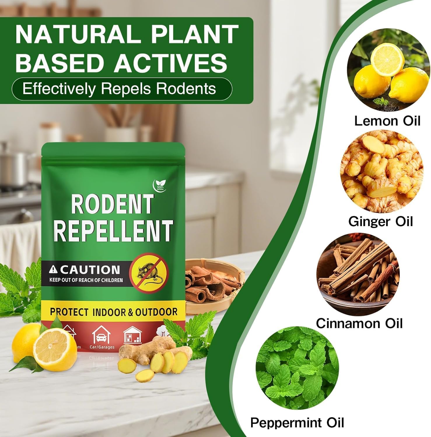 Detalle de Mouse Repellent, Peppermint Oil Rat Repellent for Pest Insect (10) by BIBILU