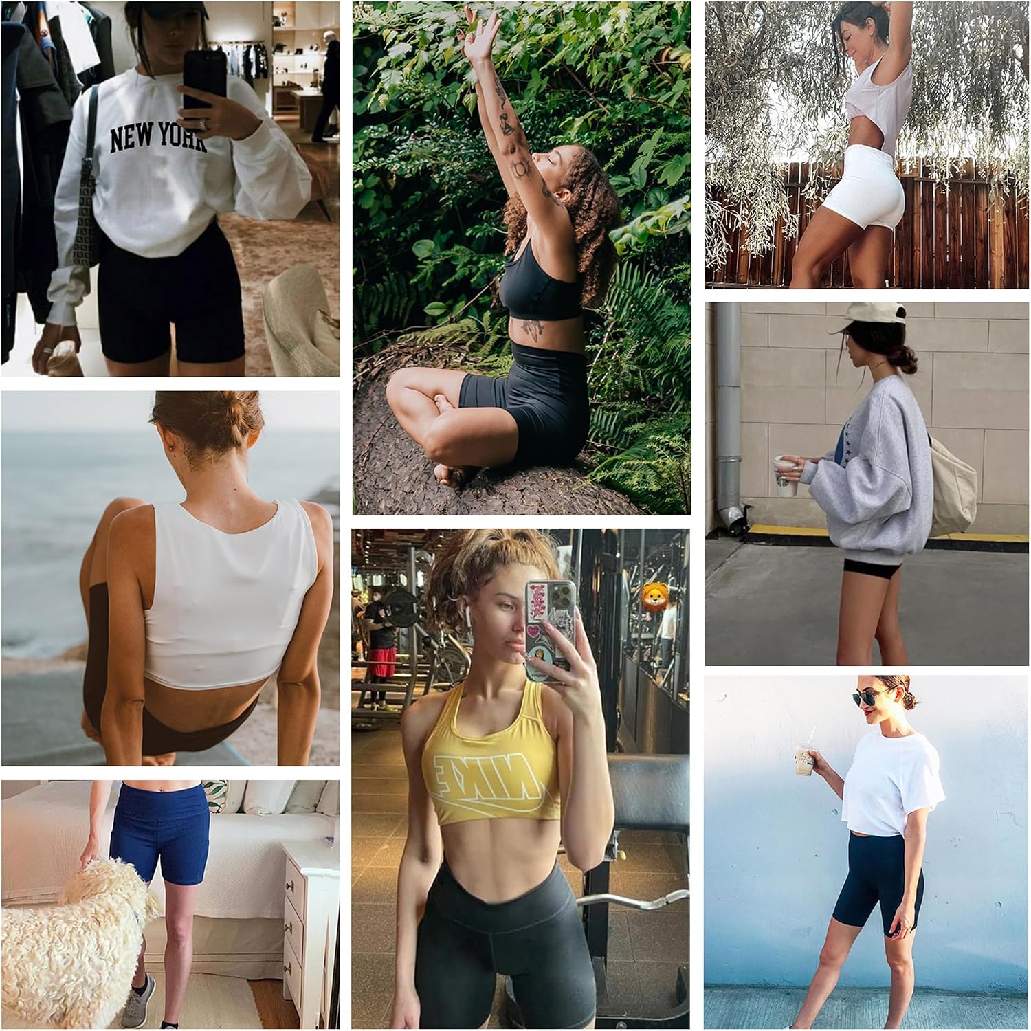 Thumbnail 4 de AMIYOYO Cycling Shorts Women 2 Pack: High Waisted Anti-Chafe Biker Shorts