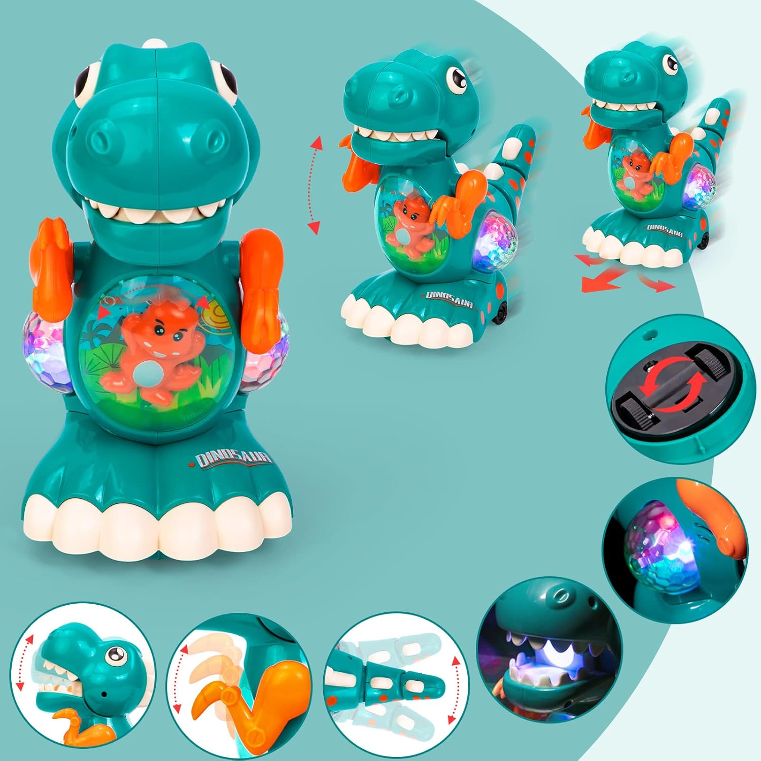Thumbnail 1 de Highttoy Baby Musical Light Crawling Dinosaur Toy