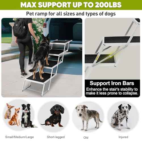 Detalle 2 de Extra Wide Dog Stairs Foldable Ramp 200 lbs