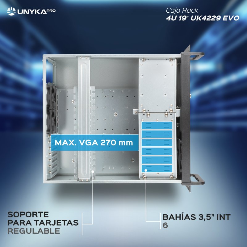 Detalle de UNYKAch UK4229 EVO Rack 19" 4U USB 3.0 480 mm