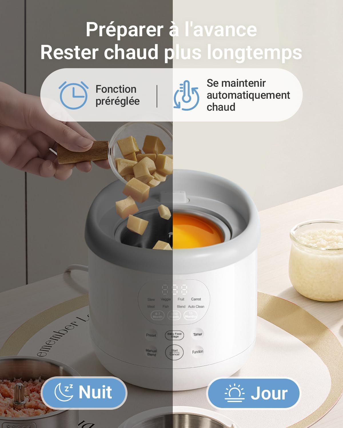 Detalle 2 de Bear Cuiseur vapeur 8 en 1 avec mixeur Premium bébé