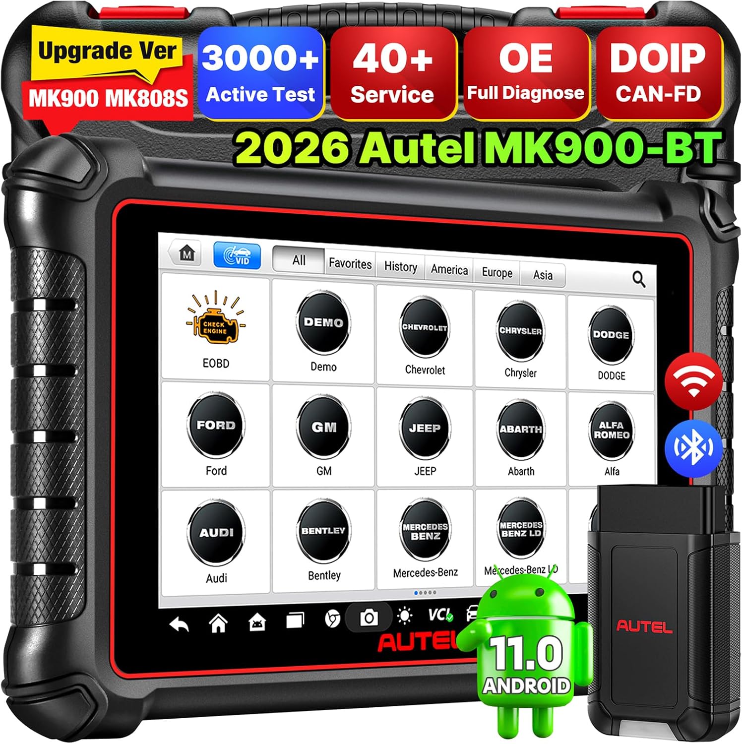 Detalle de Autel MaxiCOM MK900BT 8-inch diagnostic scanner