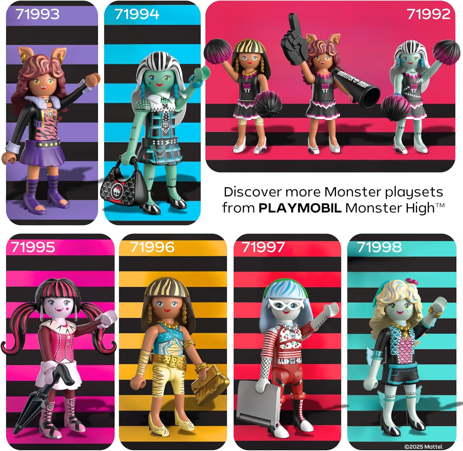 Detalle de PLAYMOBIL Monster High Fear Squad Pack 71992 – Gruseliges Cheerleader-Set