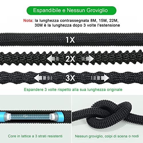 Thumbnail 2 de Tubo da giardino estensibile Cunbayi 30 m (10 m x3) con ugello 8 in 1 e accessori