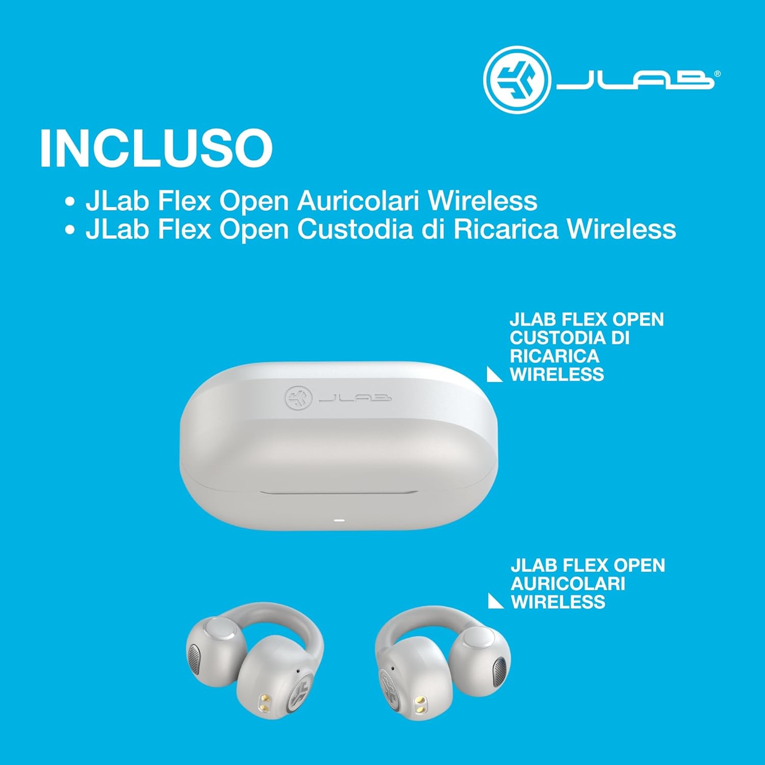 Thumbnail 5 de JLab Flex Cuffie Open Ear Wireless: Auricolari con Clip, Bluetooth Multipoint e Personalizzazione App