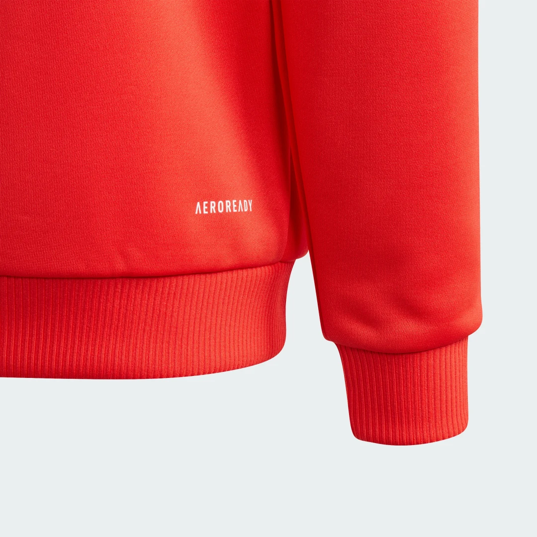Detalle 2 de Chaqueta con capucha Train Essentials AEROREADY Regular-Fit 3 bandas de Adidas – naranja