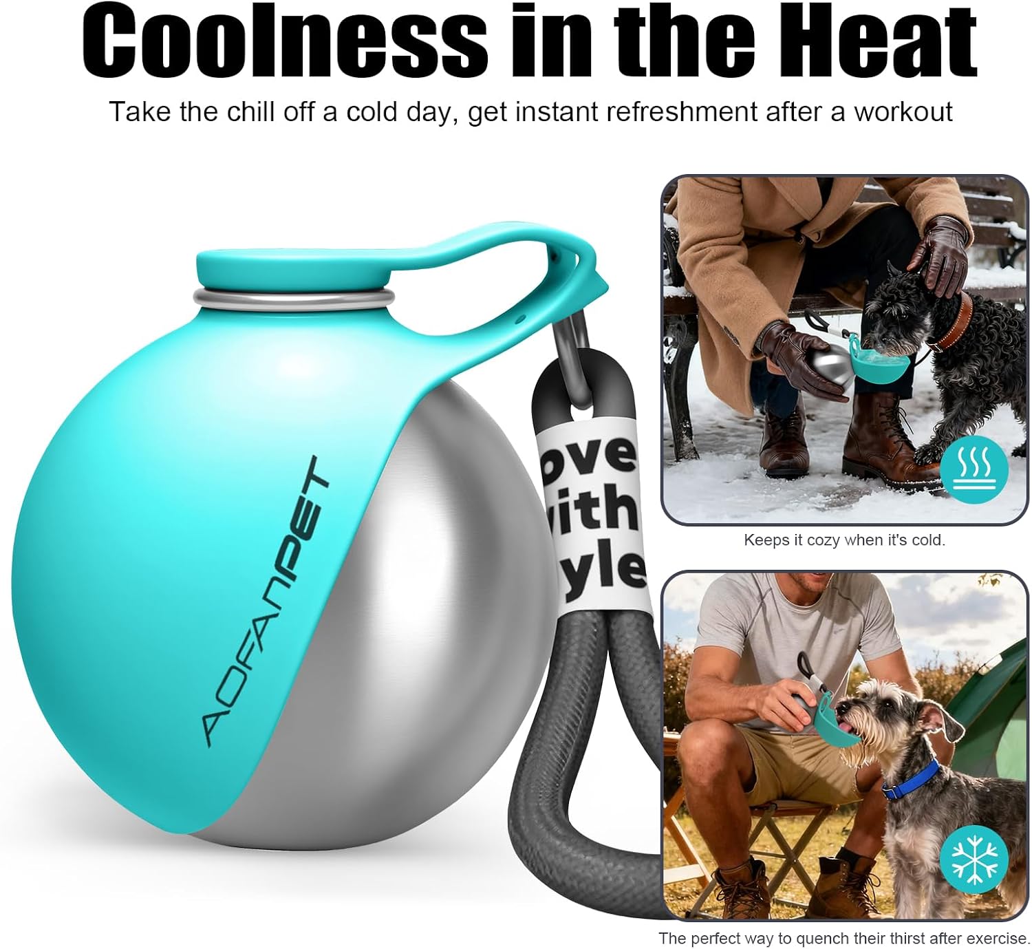Thumbnail 6 de AOFANPET Portable Dog Water Bottle, 10 oz