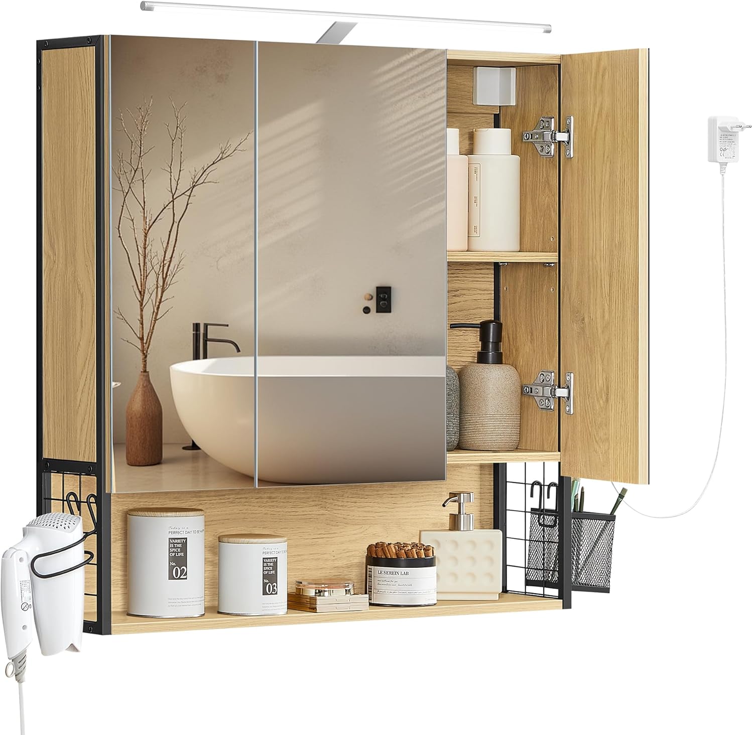 VASAGLE BBK124Y01 Armadietto bagno 14,5x70x70 cm