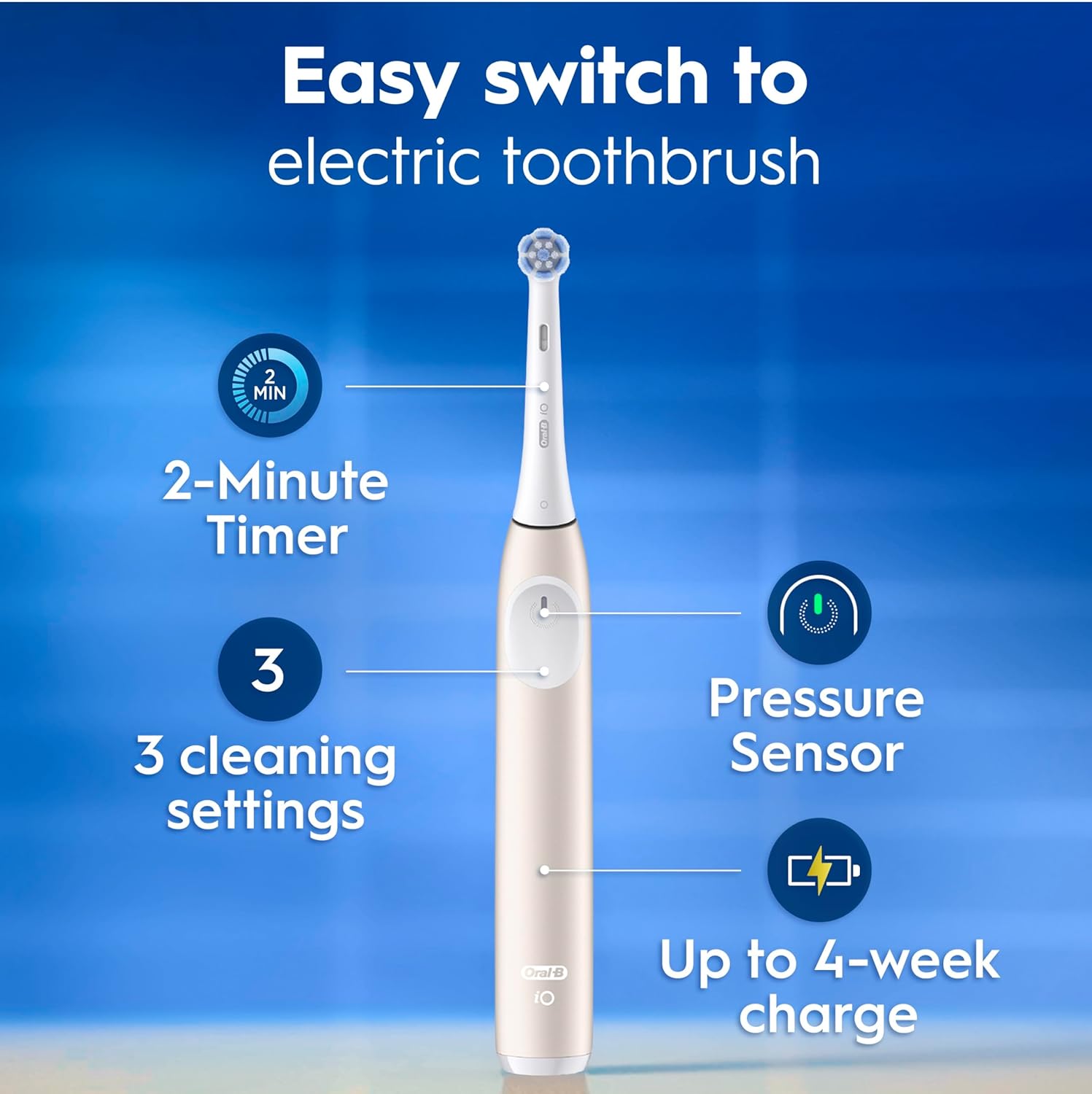 Thumbnail 2 de Oral-B iO2 electric toothbrush (Calm Pink) with Gentle Care head, travel case and 2-pin plug