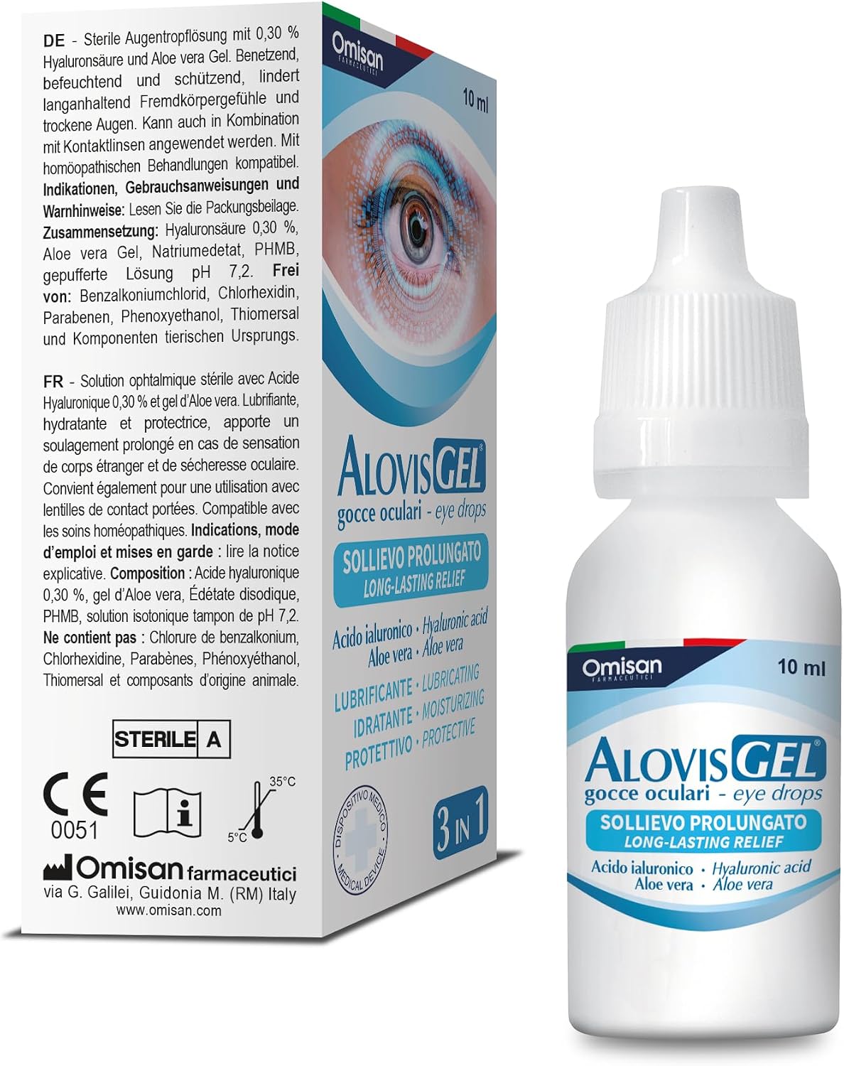 Thumbnail 5 de AlovisGel Liquid-Gel 3in1 - Collirio Sterile Lubrificante, Idratante e Rinfrescante per Occhi Secchi (10 ml)