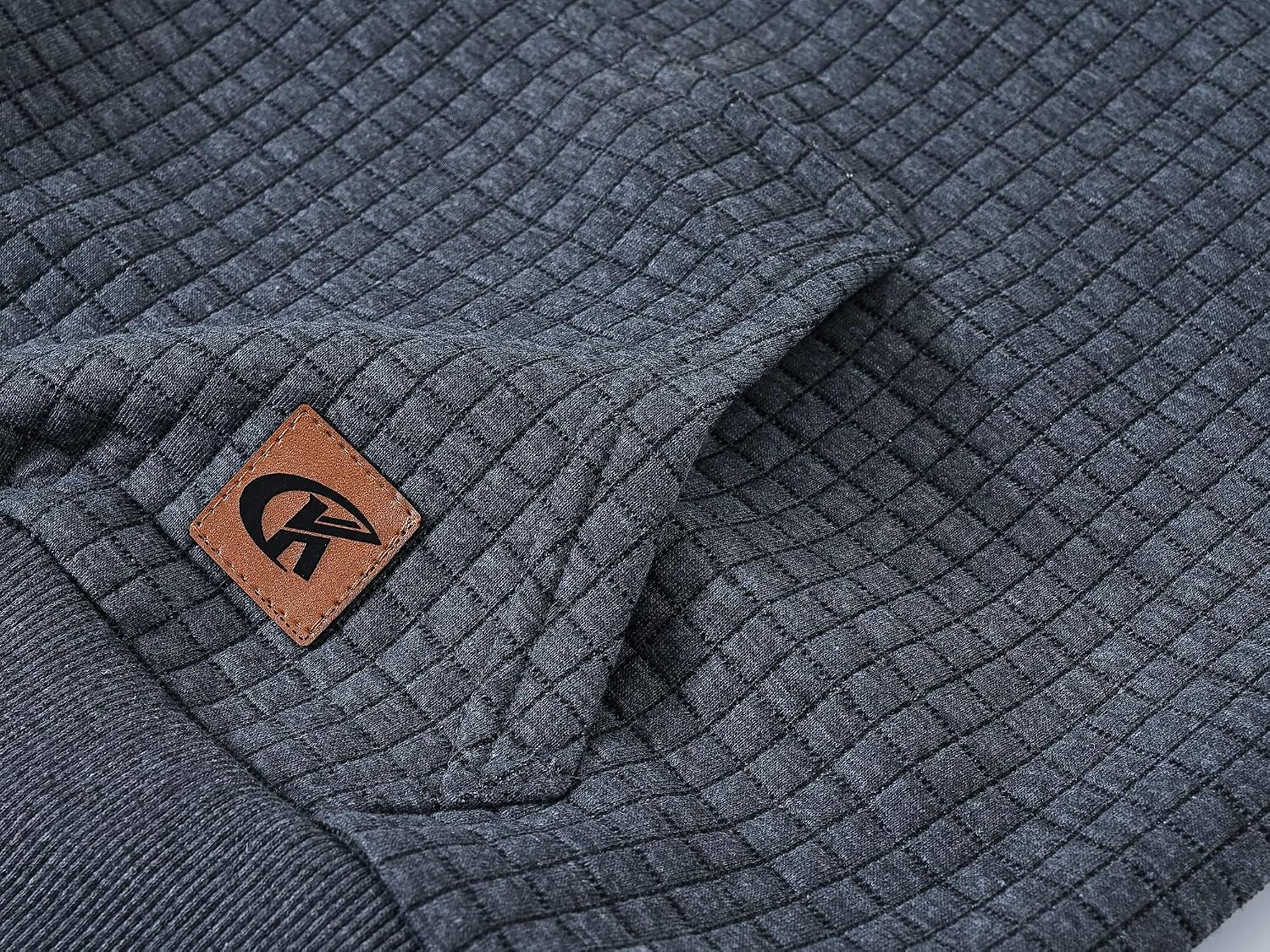 Detalle 2 de YuKaiChen Herren-Kapuzenpullover mit Jacquard-Muster und Kordelzug