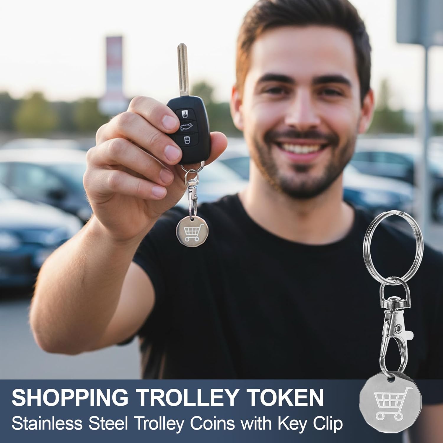 Detalle de HEIZHU trolley token keyring 3 pack £1