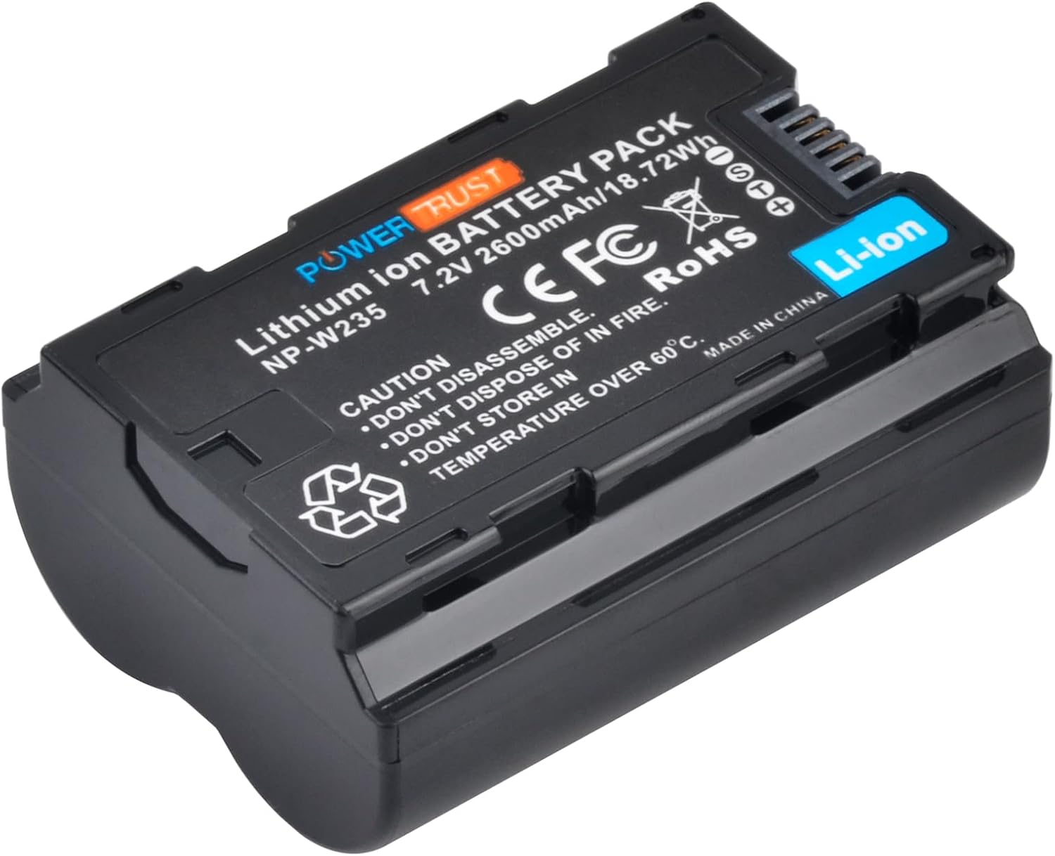 Detalle de PowerTrust NP-W235 Batterie 2er-Set mit PD20W Ladegerät für Fujifilm X-T4/X-T5